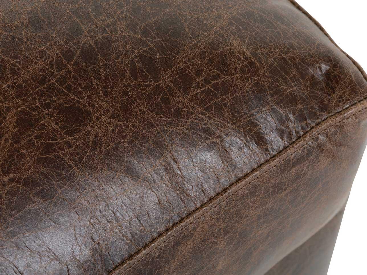 Rowe Lilah Latte Brown Leather Ottoman