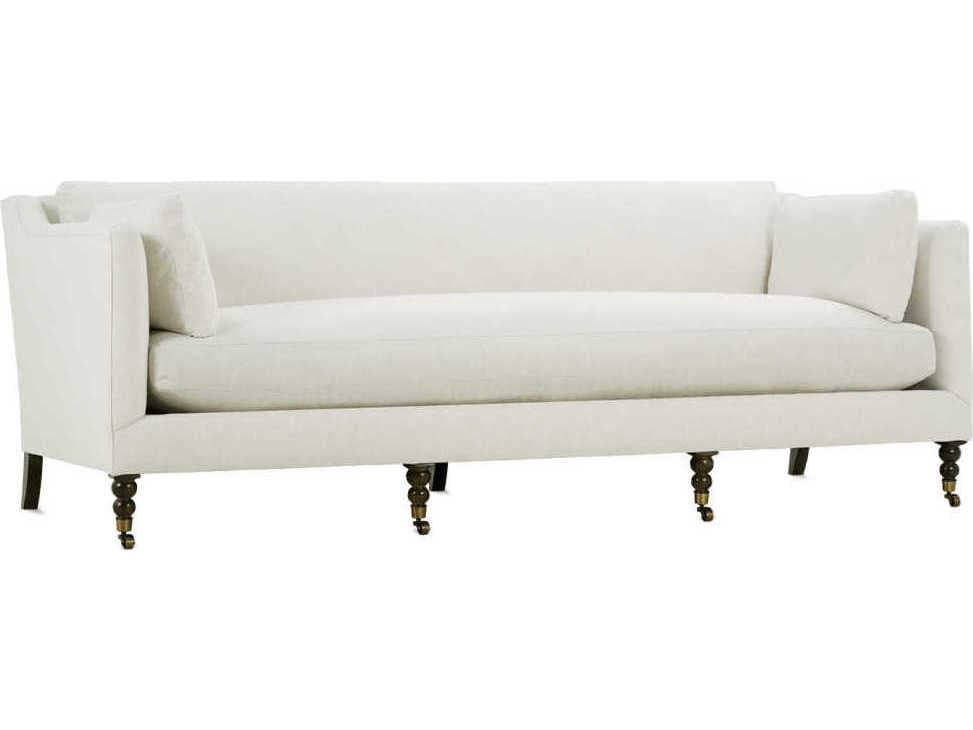 Rowe Madeline Chocolate White Upholstered Sofa