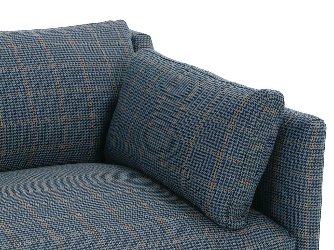 Rowe Madeline Chocolate Blue Upholstered Sofa