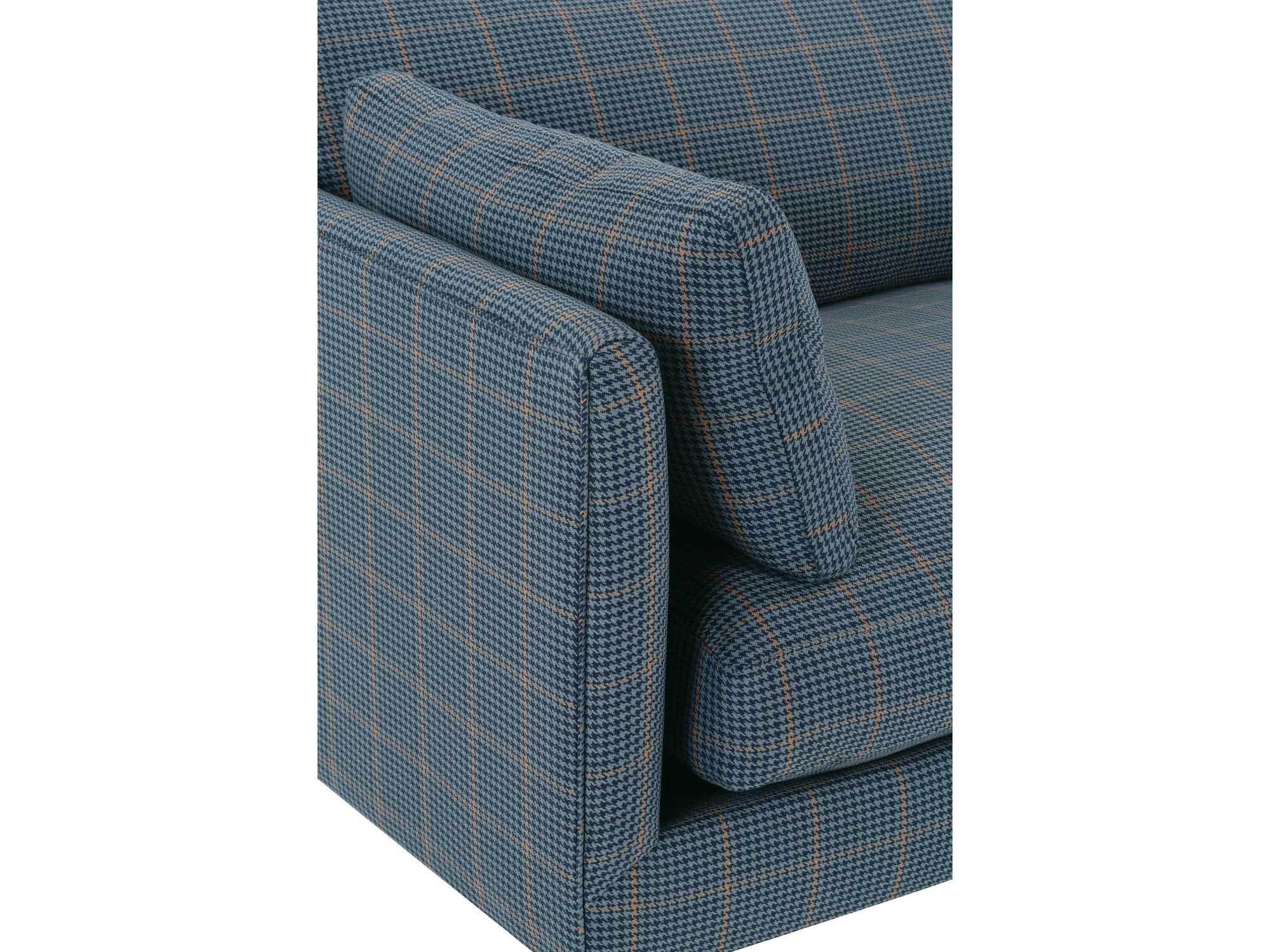 Rowe Madeline Chocolate Blue Upholstered Sofa