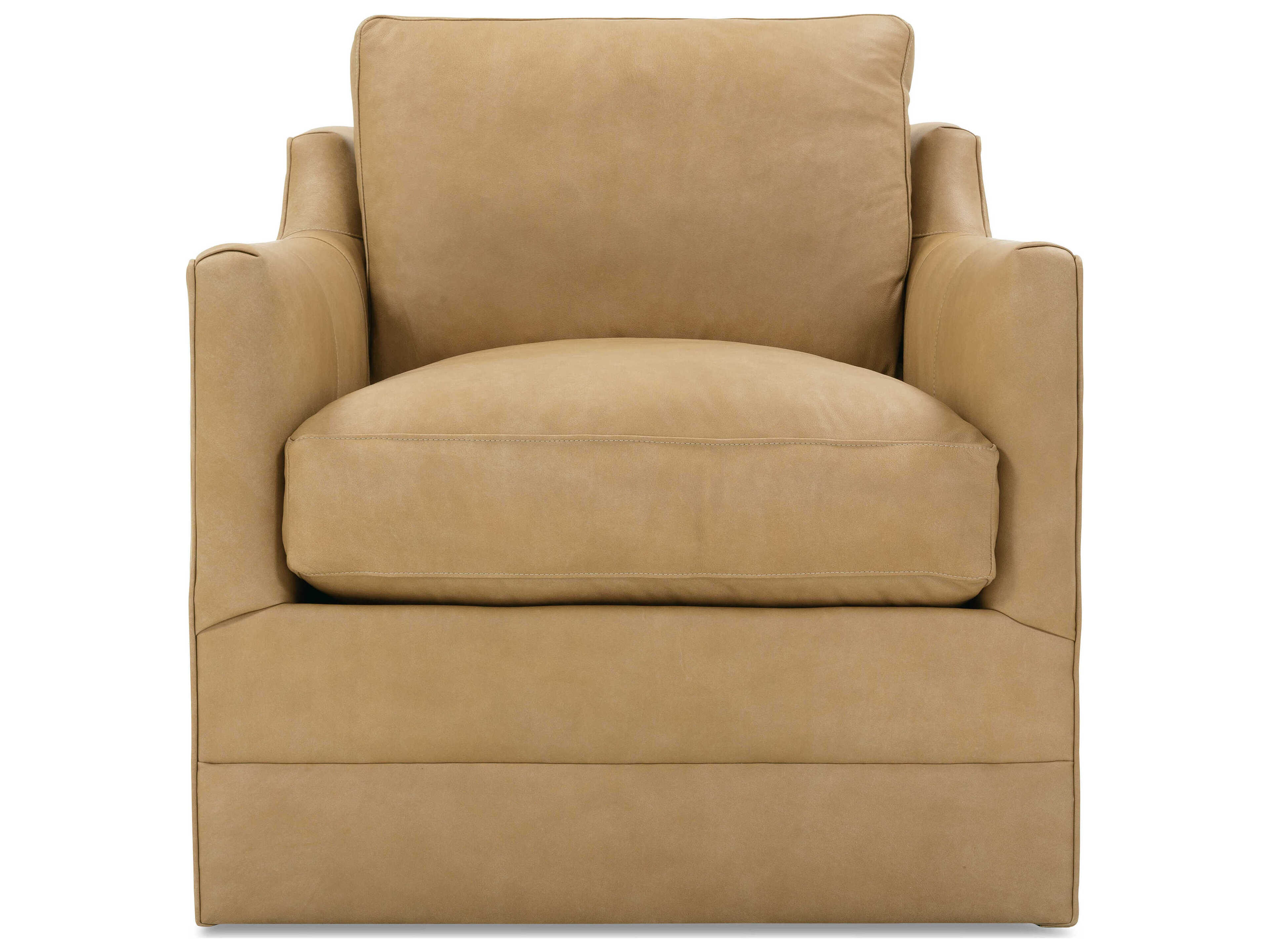 Rowe Madeline Swivel Brown Leather Accent Chair