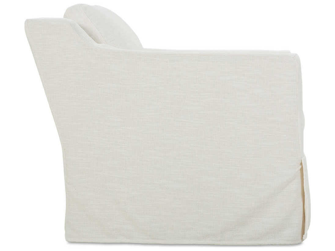 Rowe Madeline Swivel White Fabric Accent Chair with Slipcover