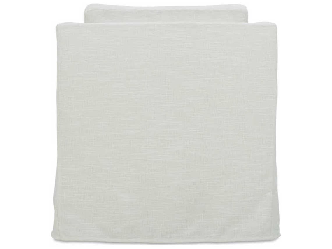 Rowe Madeline Swivel White Fabric Accent Chair with Slipcover