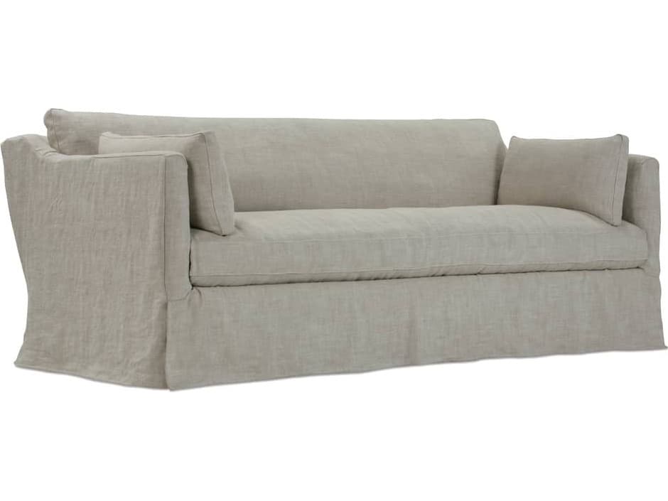 Rowe Natural Gray Upholstered Slip Sofa