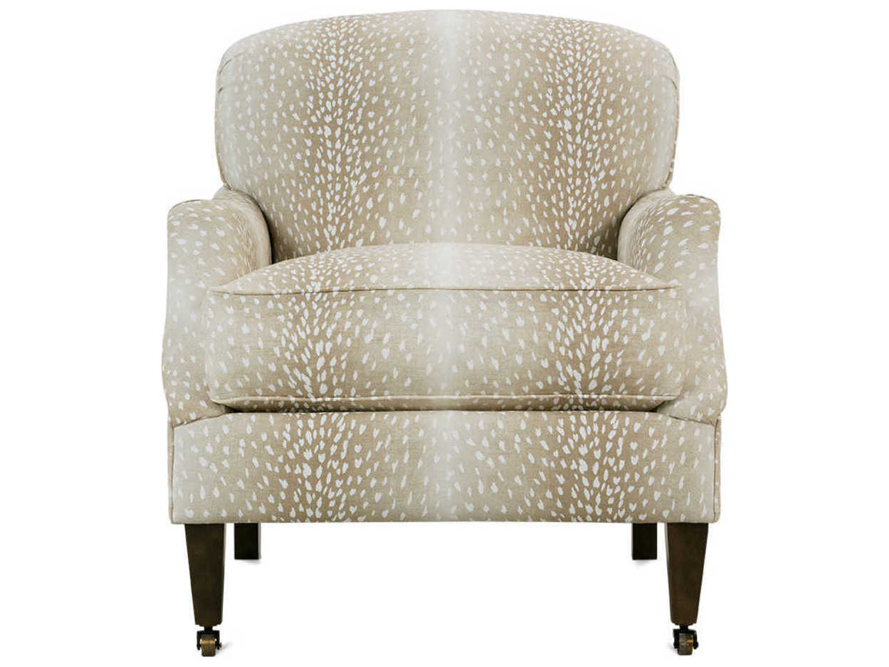 Rowe Marleigh Rolling Beige Fabric Accent Chair