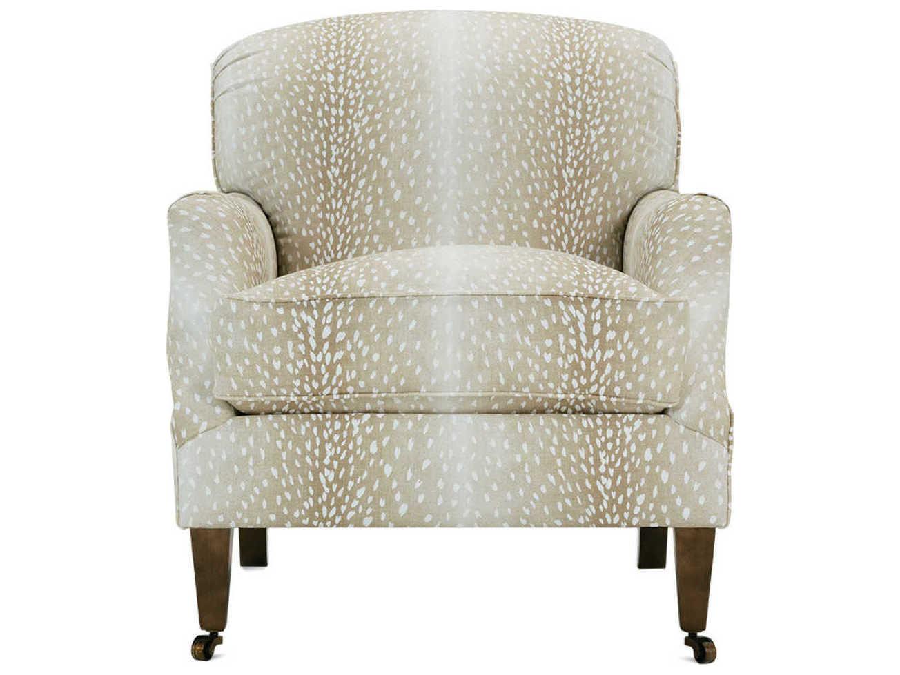 Rowe Marleigh Rolling Beige Fabric Accent Chair