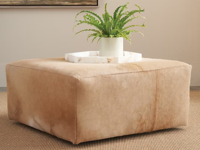 Rowe Miles Brown Upholstered Ottoman
