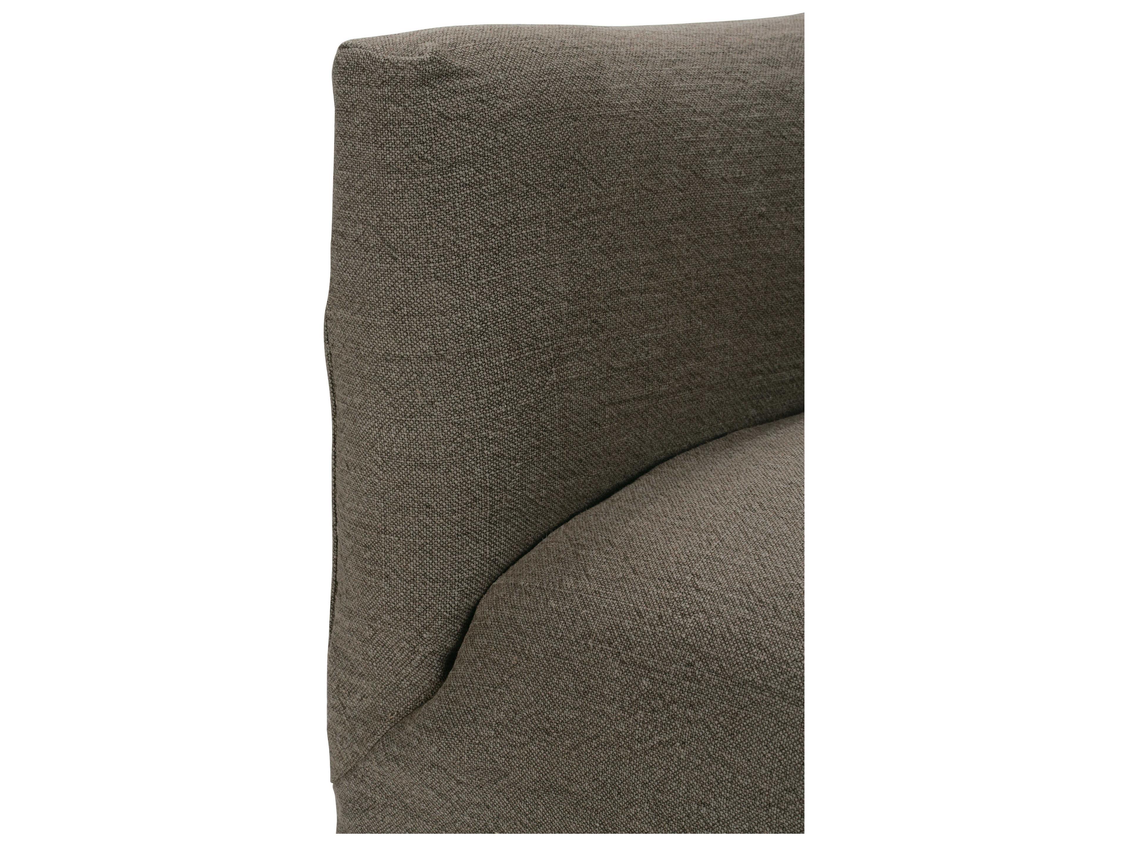 Rowe Noel Swivel Brown Fabric Accent Chair with Slipcover