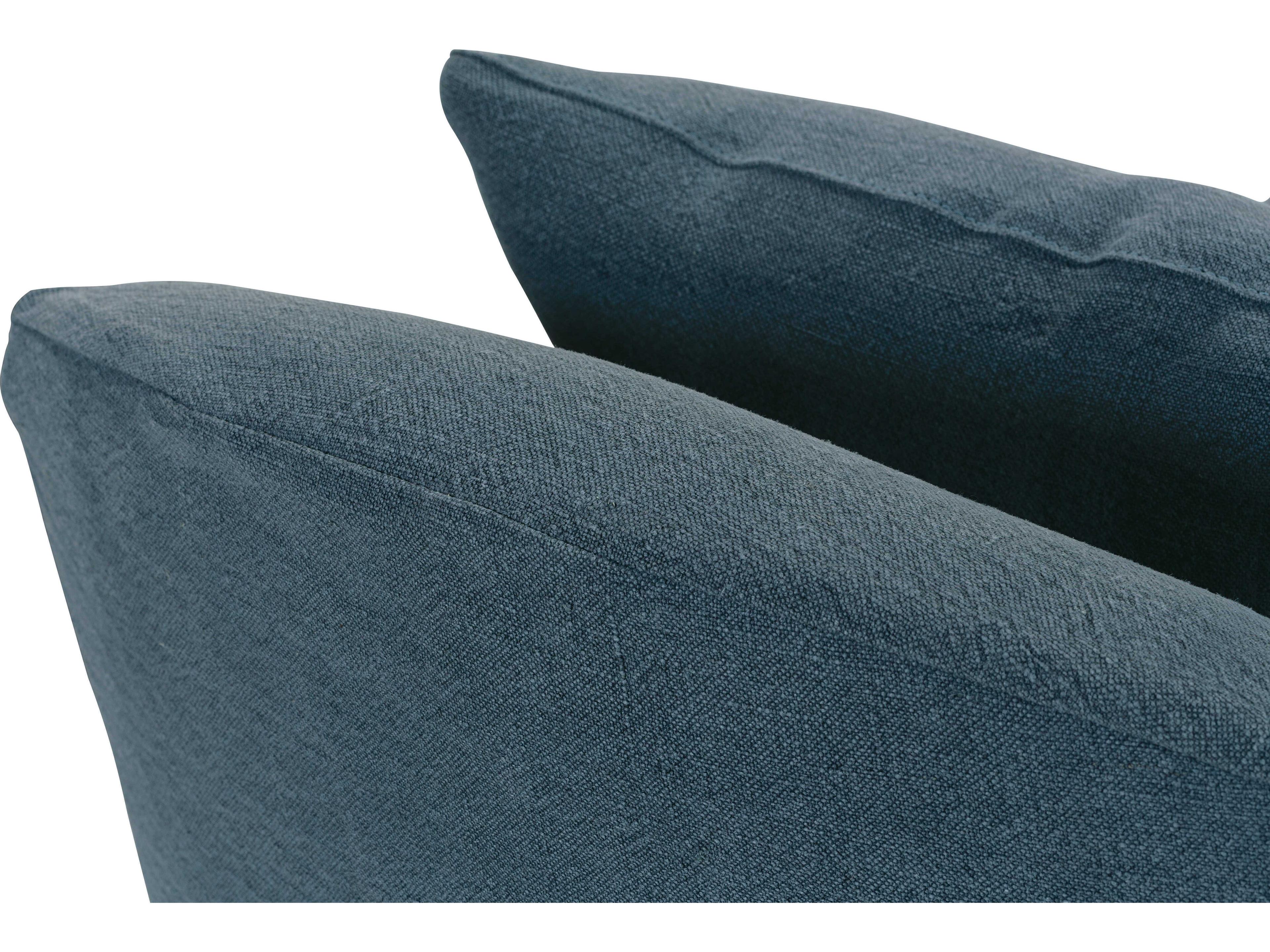 Rowe Noel Swivel Blue Fabric Accent Chair with Slipcover