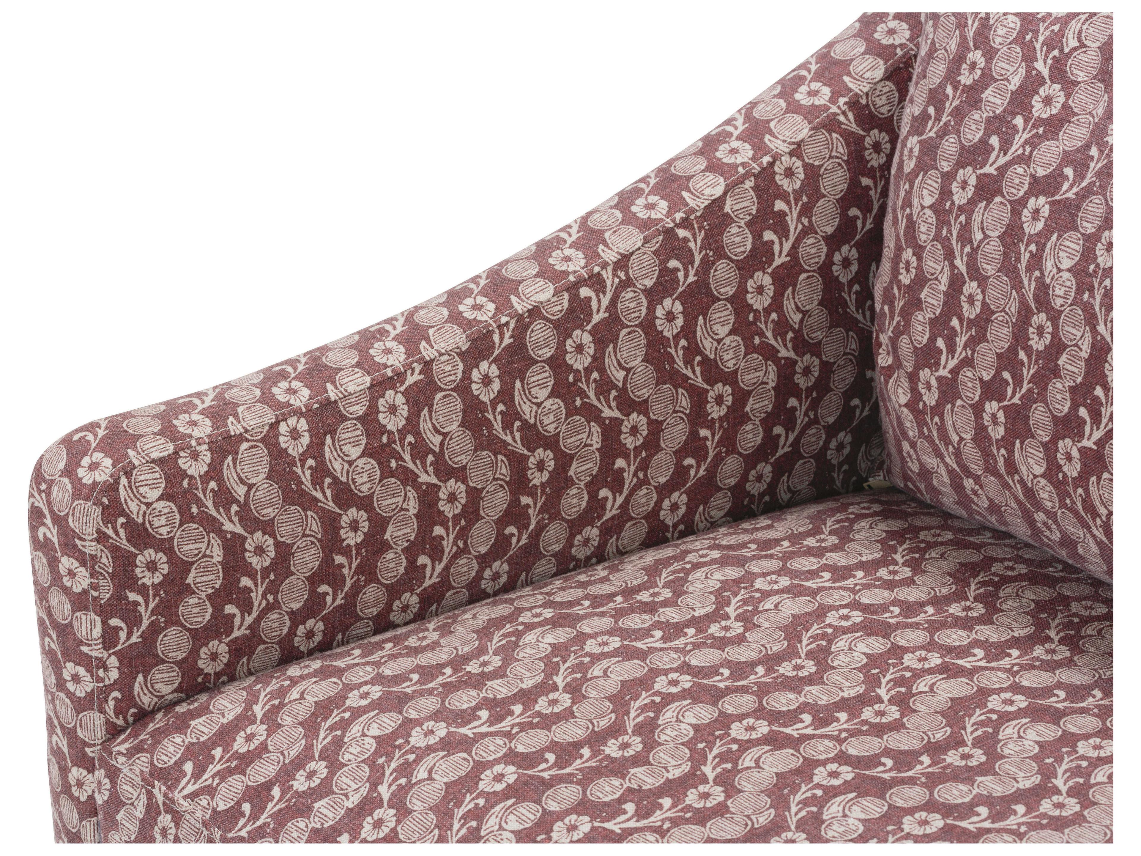 Rowe Odessa Washed Oak Burgundy Upholstered Accent Benc