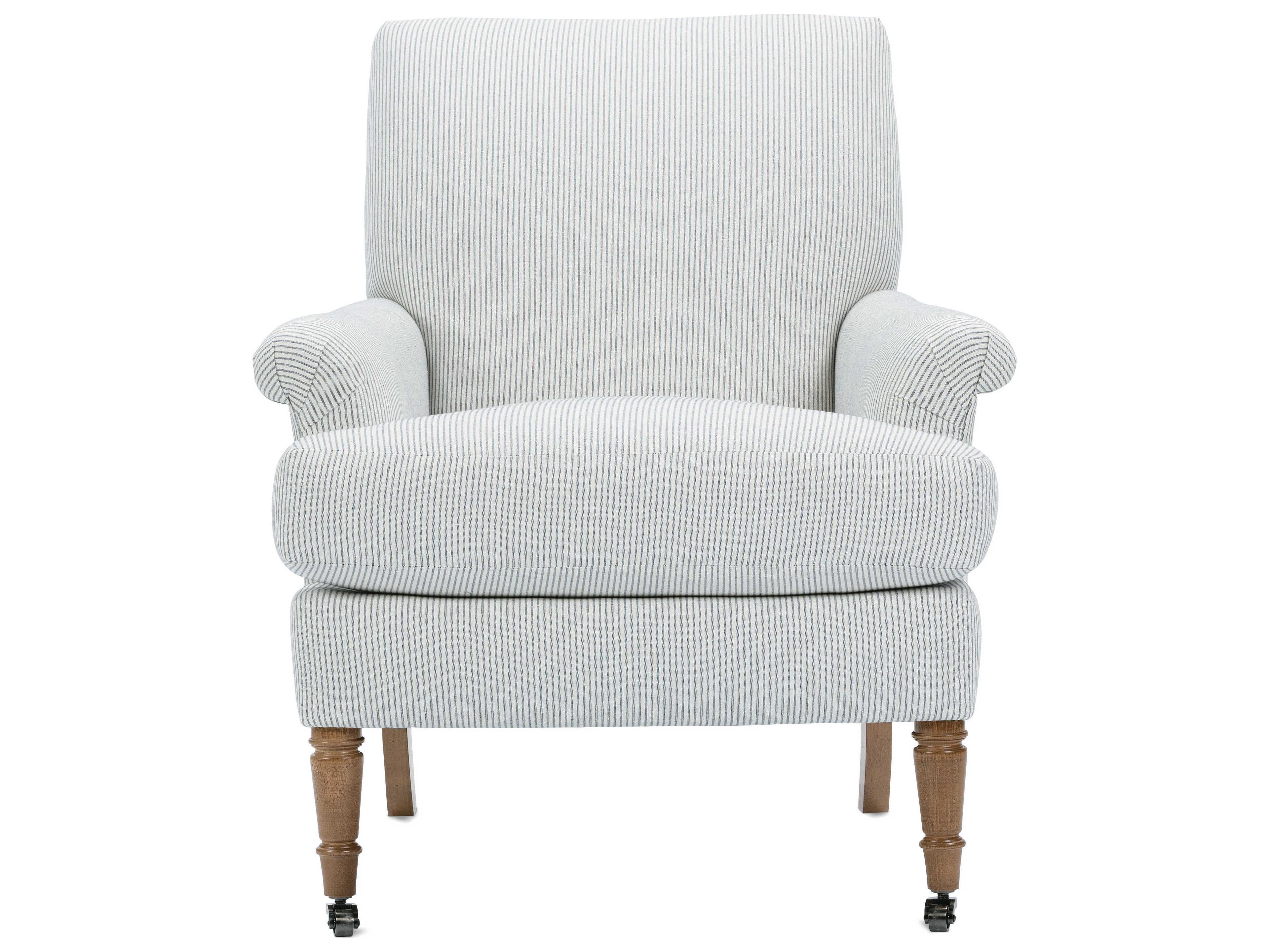 Rowe Hannah Rolling White Fabric Accent Chair