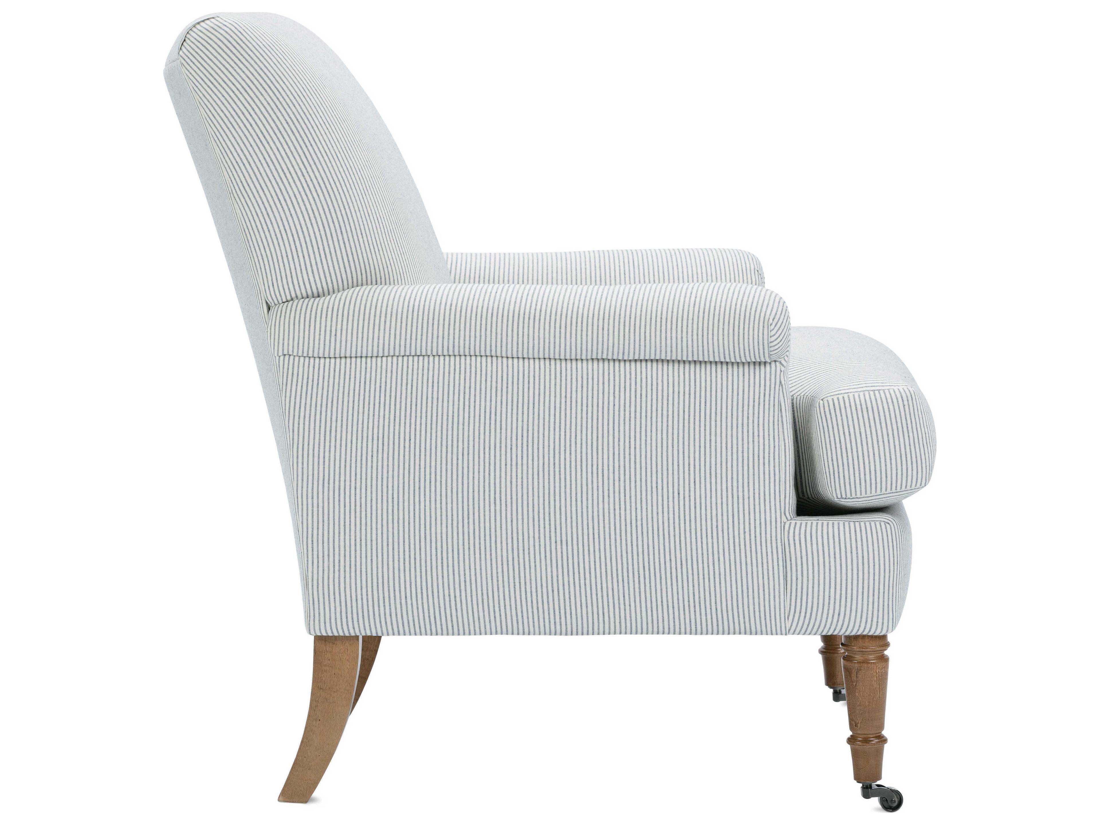 Rowe Hannah Rolling White Fabric Accent Chair