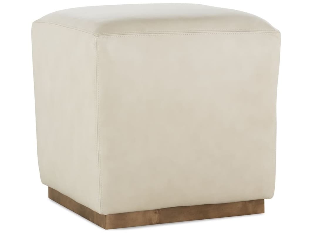 Rowe Dena Cream Leather Ottoman