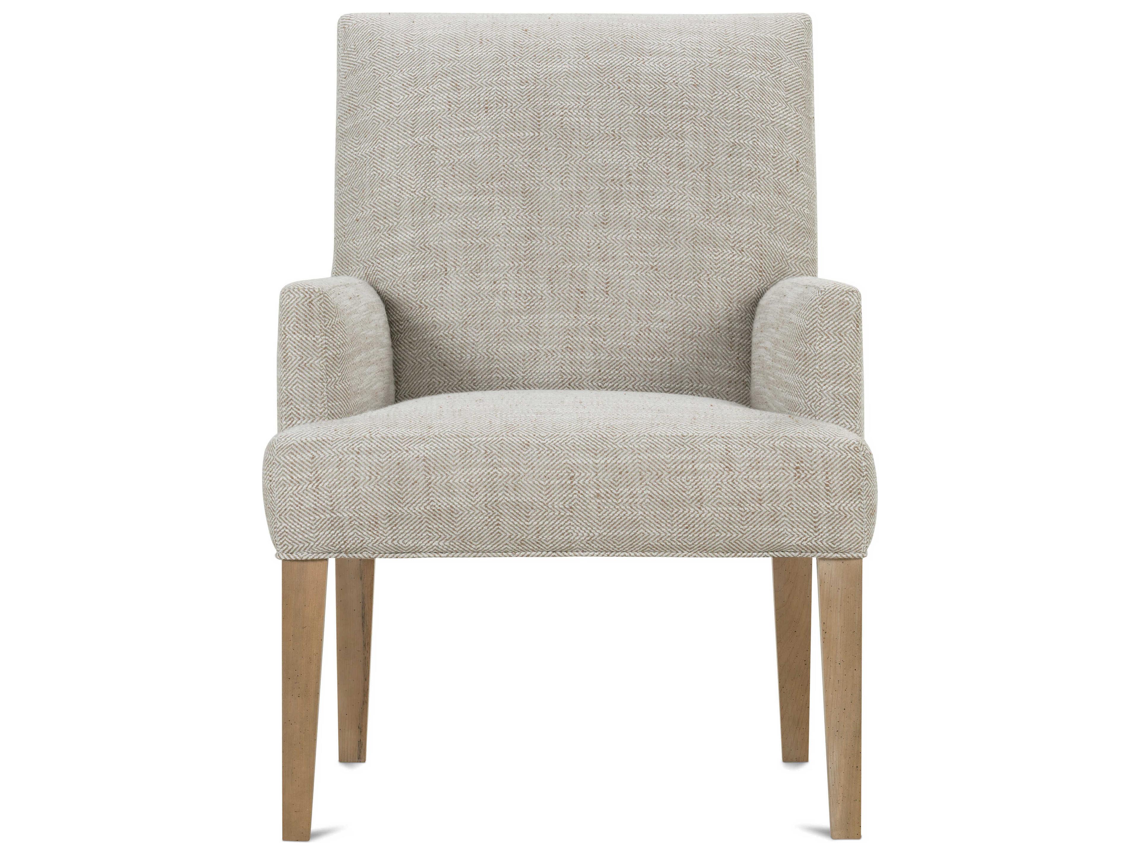 Rowe Finch Beige Upholstered Arm Dining Chair