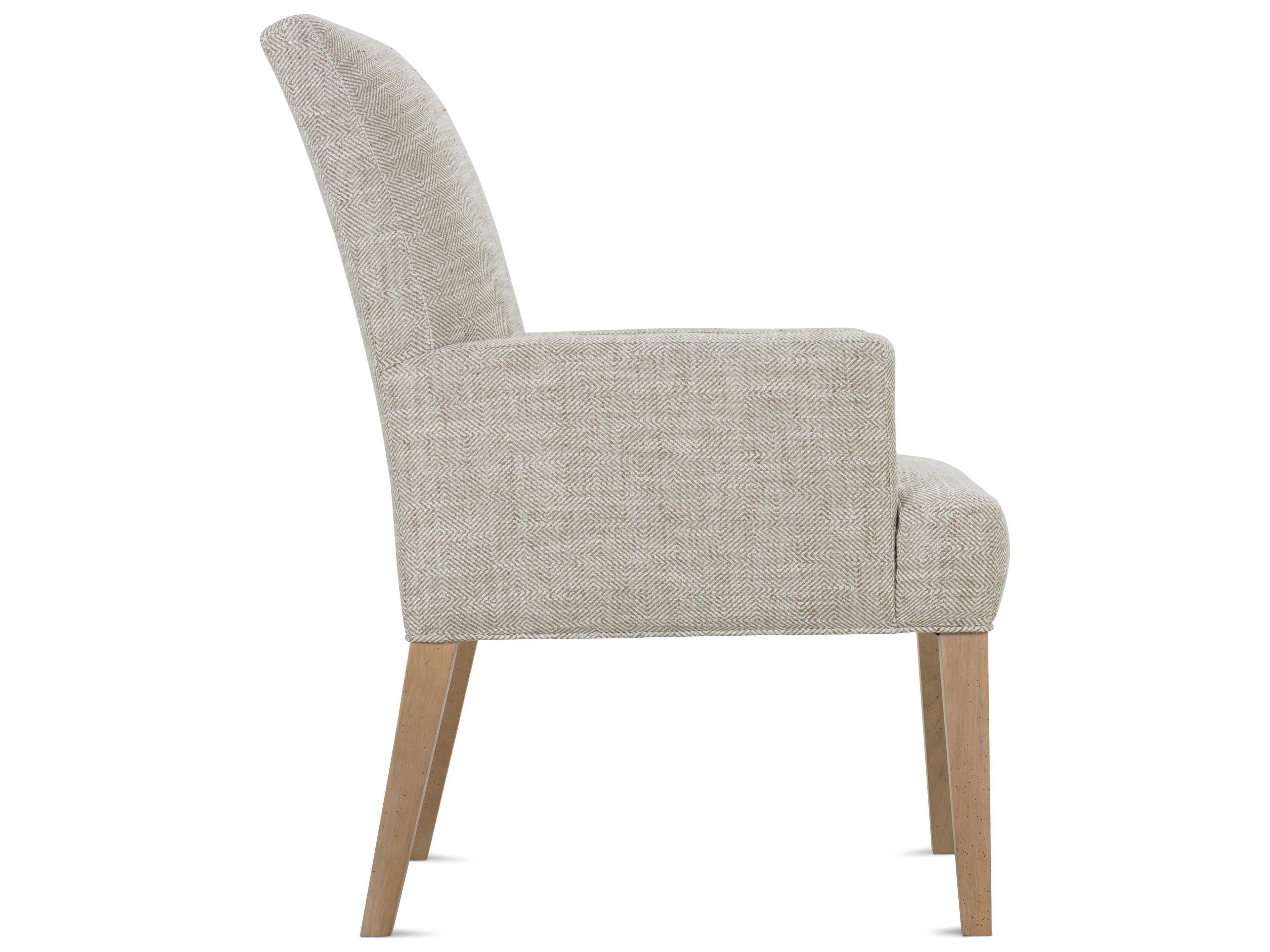 Rowe Finch Beige Upholstered Arm Dining Chair
