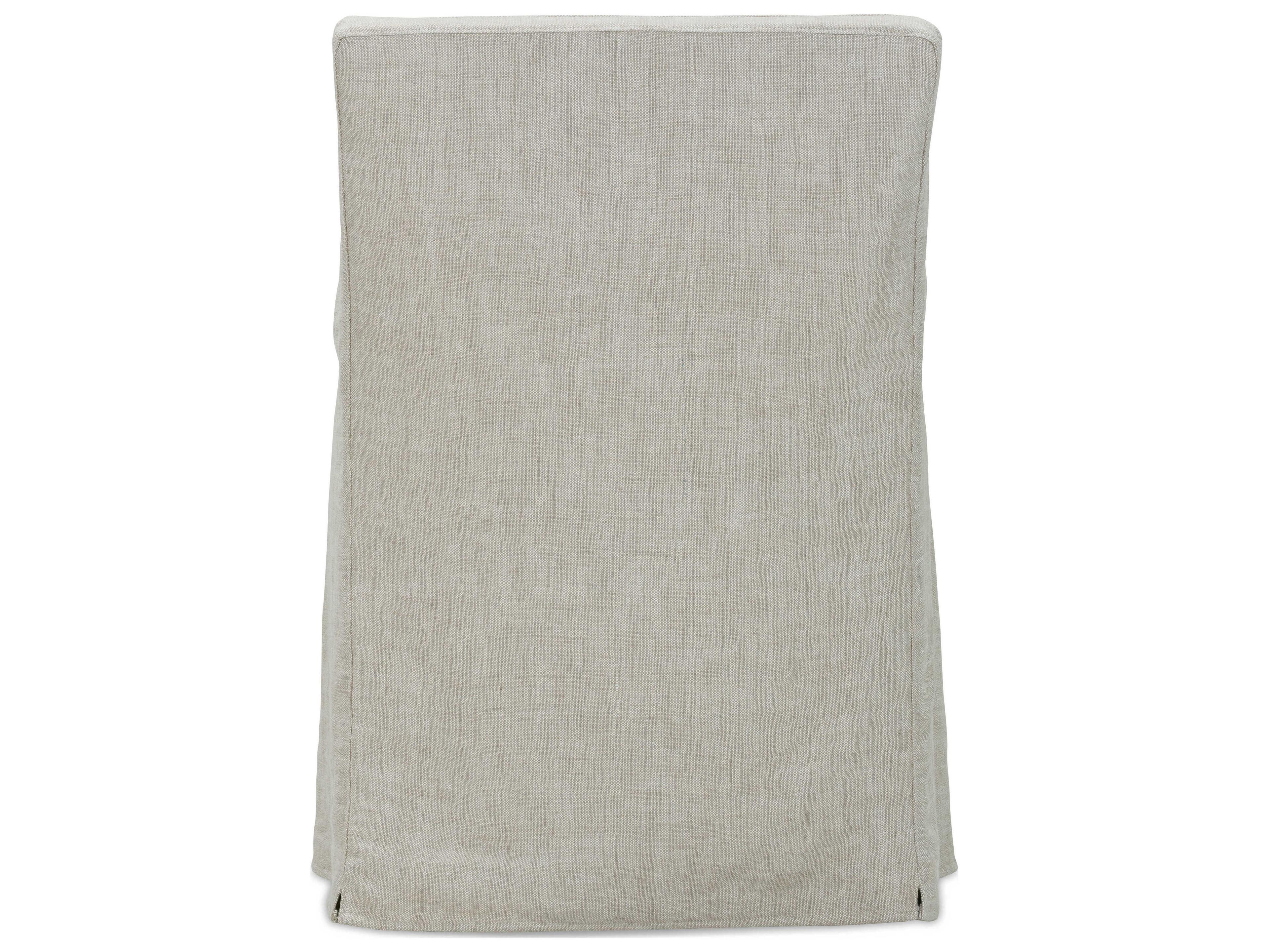Rowe Finch Beige Upholstered Arm Dining Chair with Silpcover