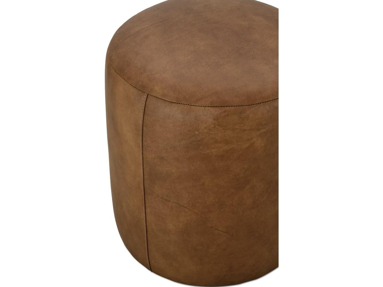 Rowe Cocoa Brown Leather Ottoman