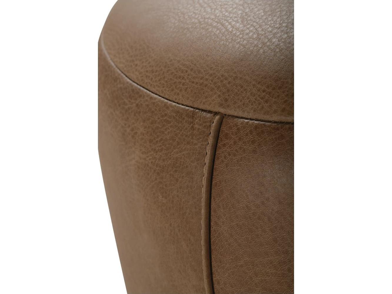 Rowe Nugget Brown Leather Ottoman