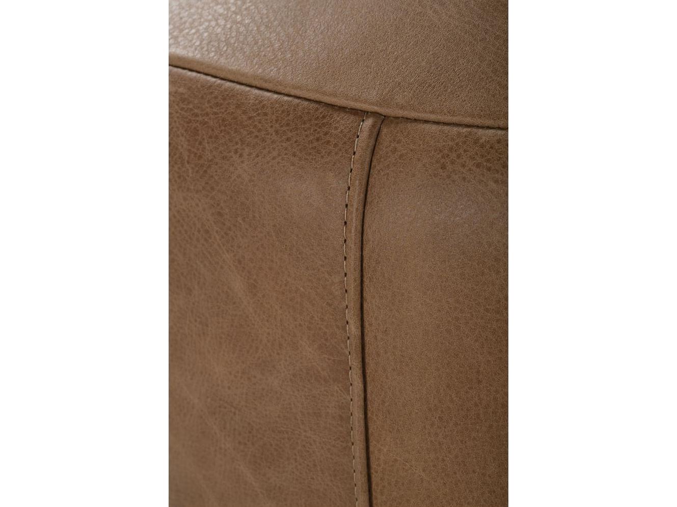 Rowe Nugget Brown Leather Ottoman