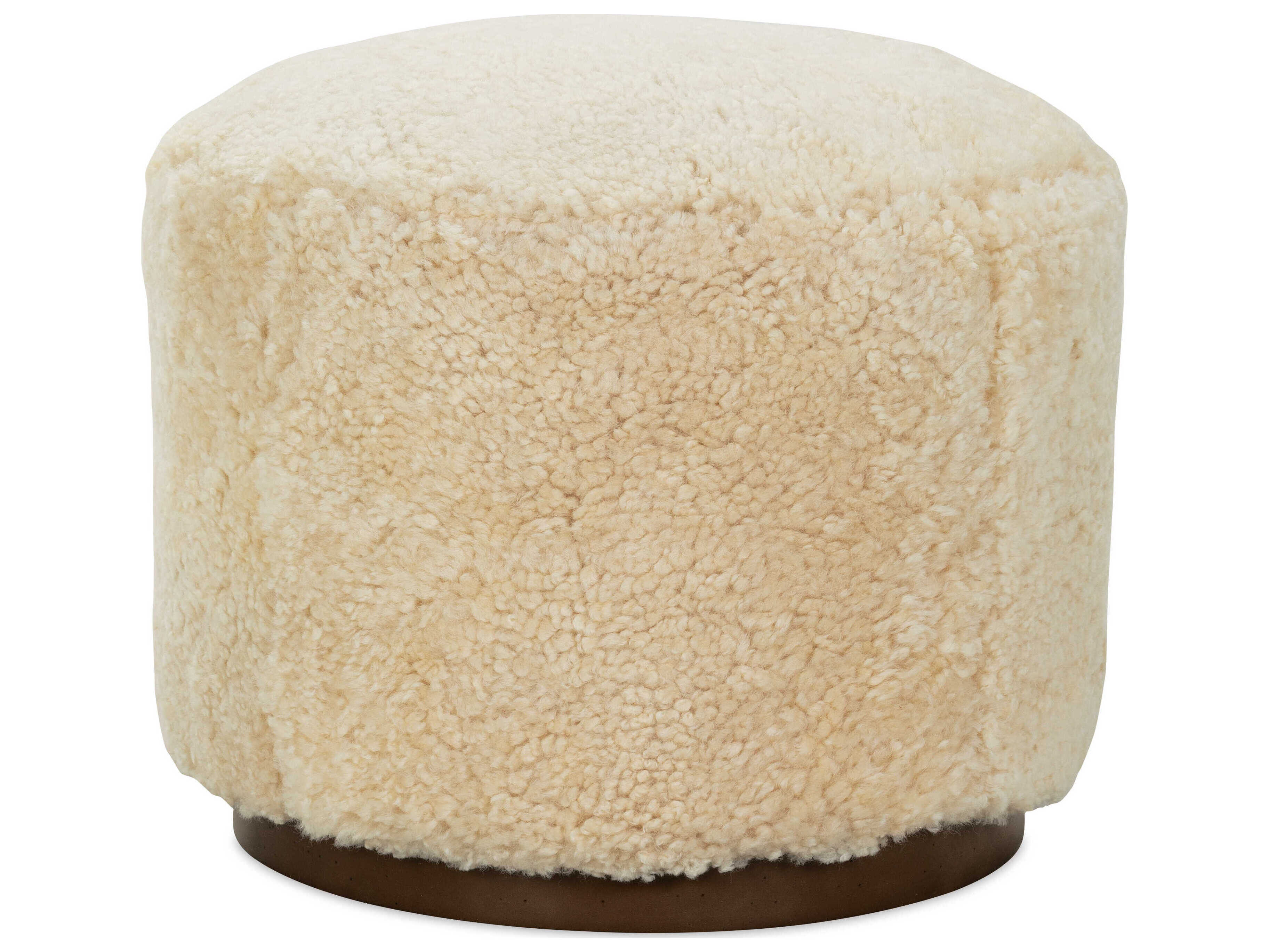Rowe Rocco Latte Beige Fur Ottoman
