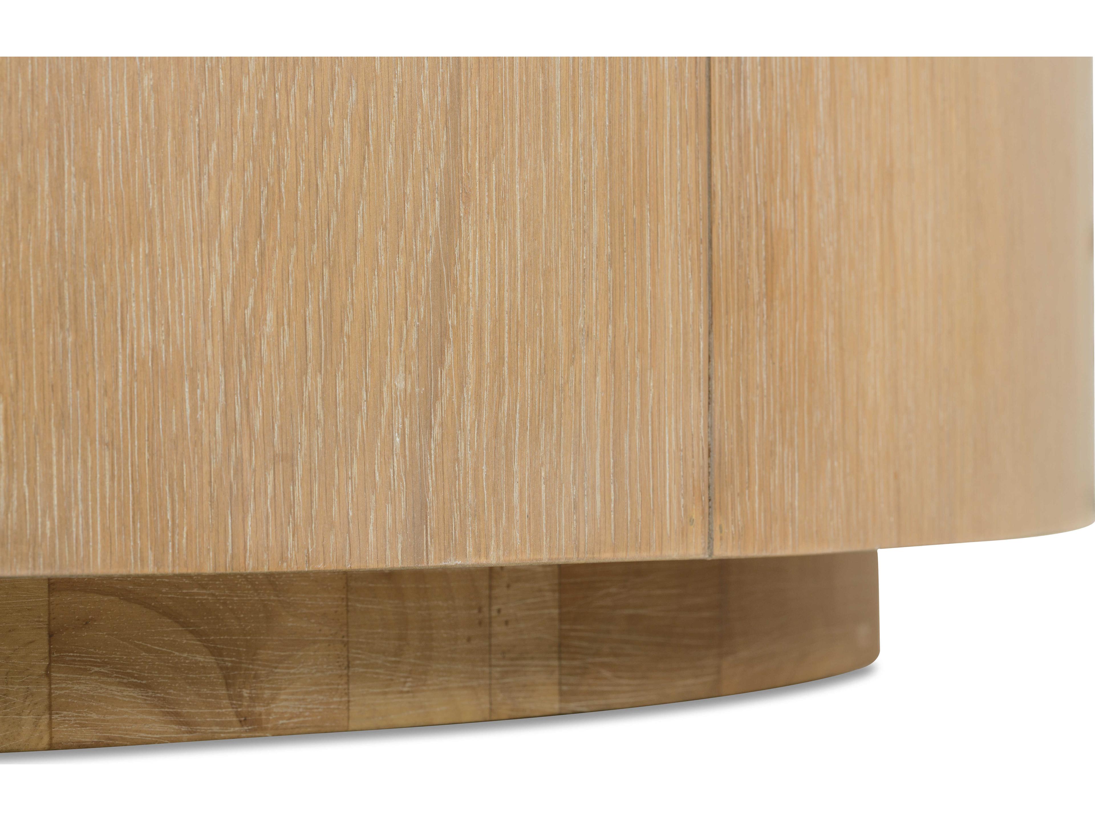 Rowe Delray Round Marble Carrara Bridle Cocktail Table