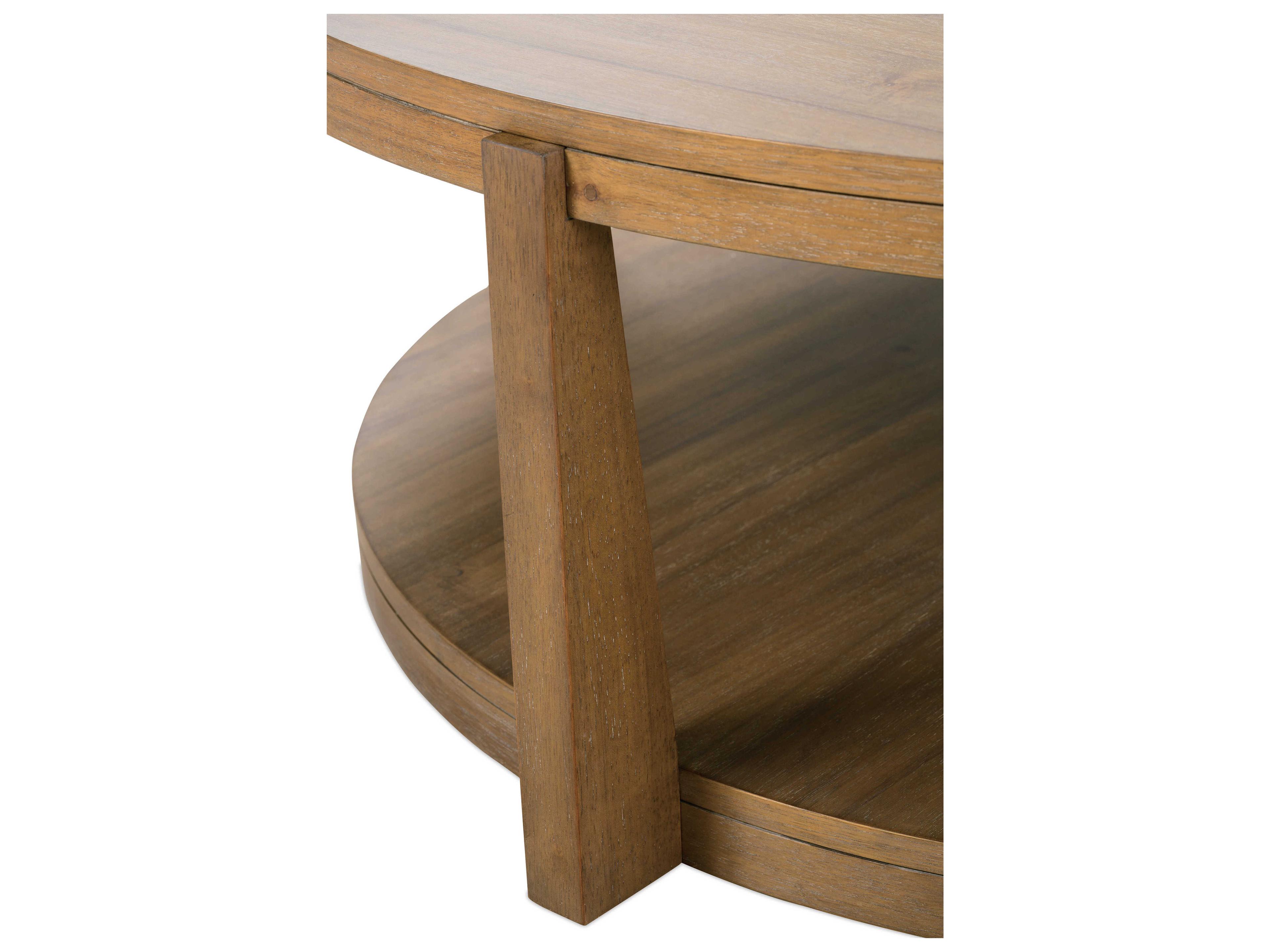 Rowe Koda Round Wood Saddle Coffee Table