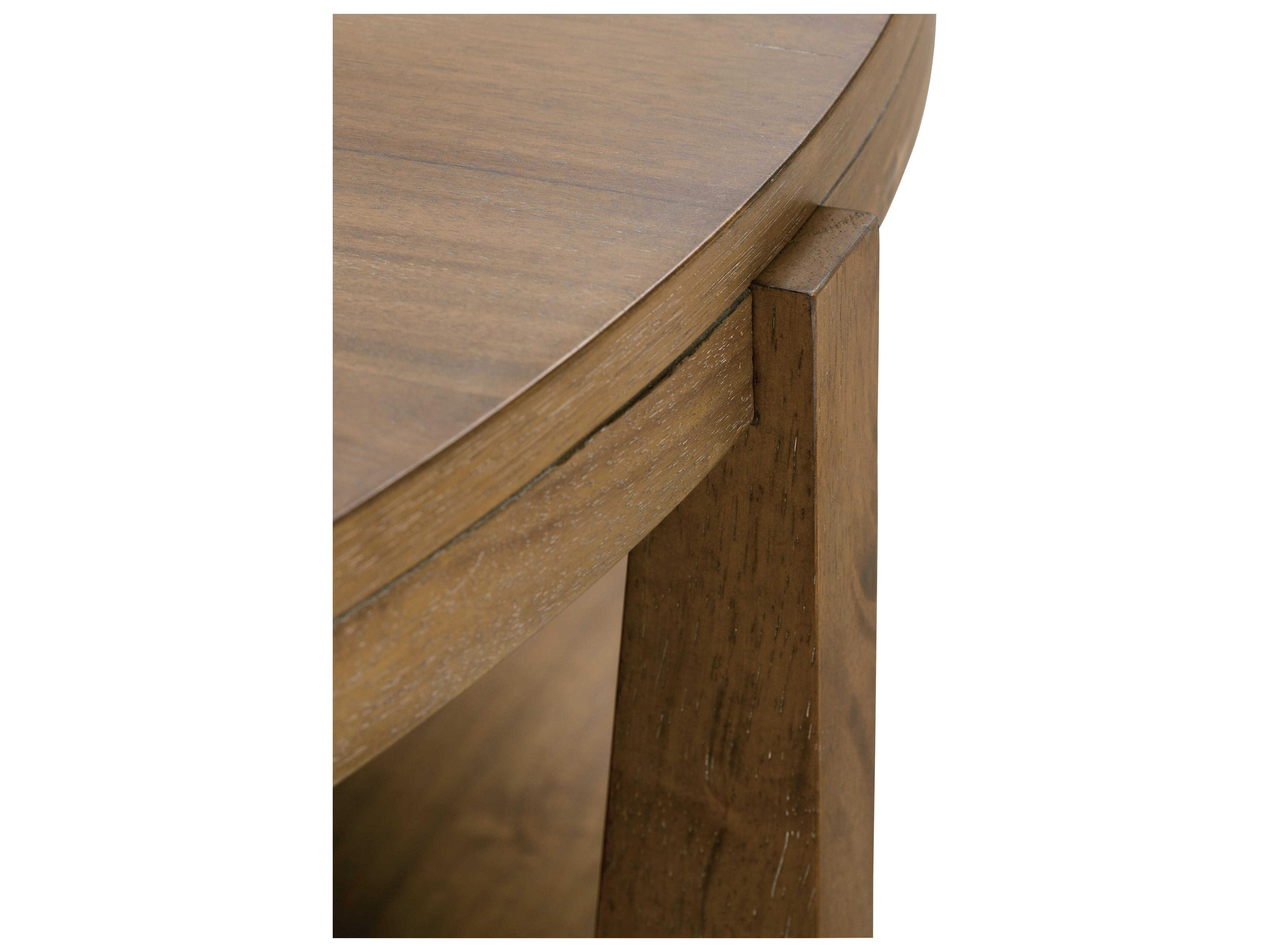 Rowe Koda Round Wood Saddle Coffee Table