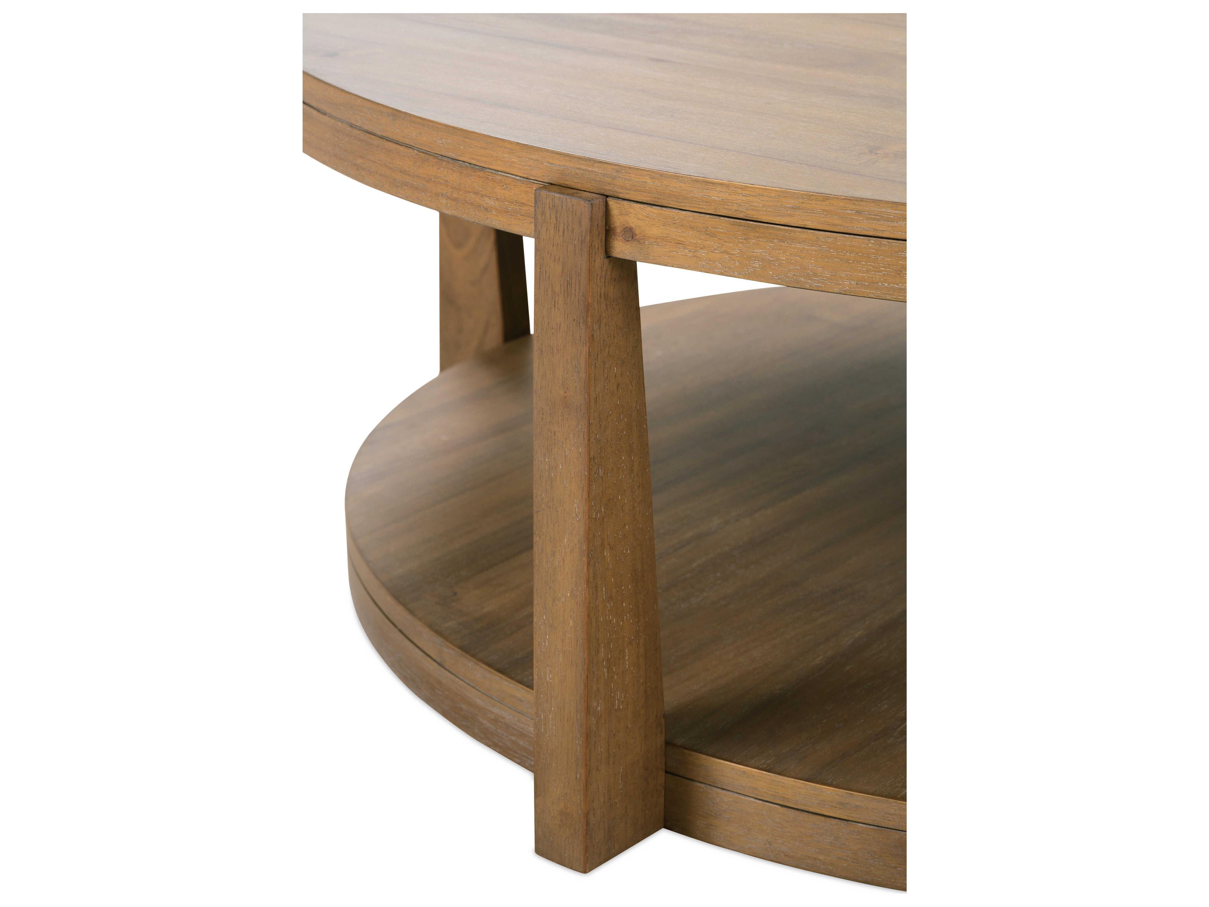 Rowe Koda Round Wood Saddle Coffee Table