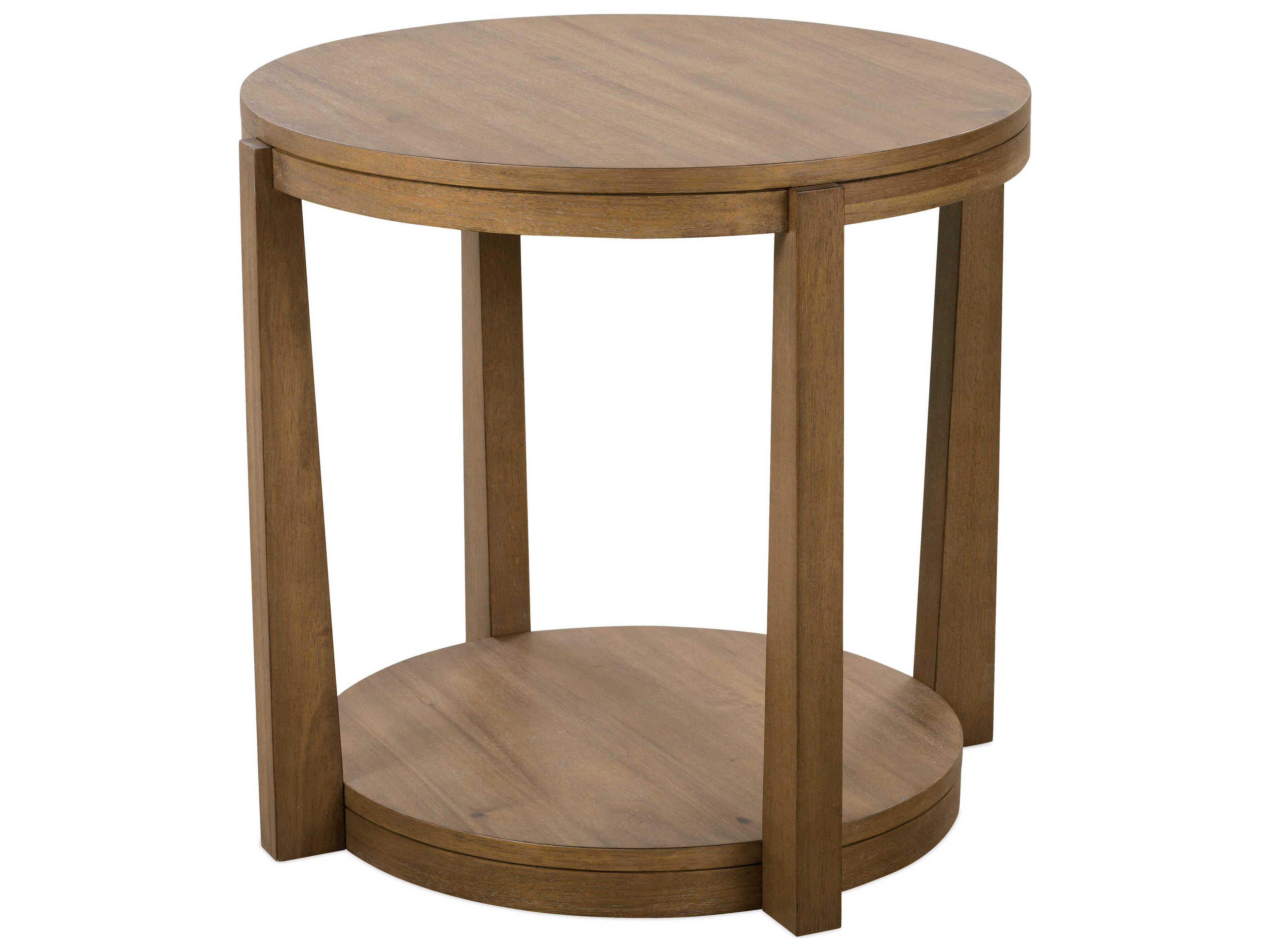 Rowe Koda Round Wood Saddle End Table