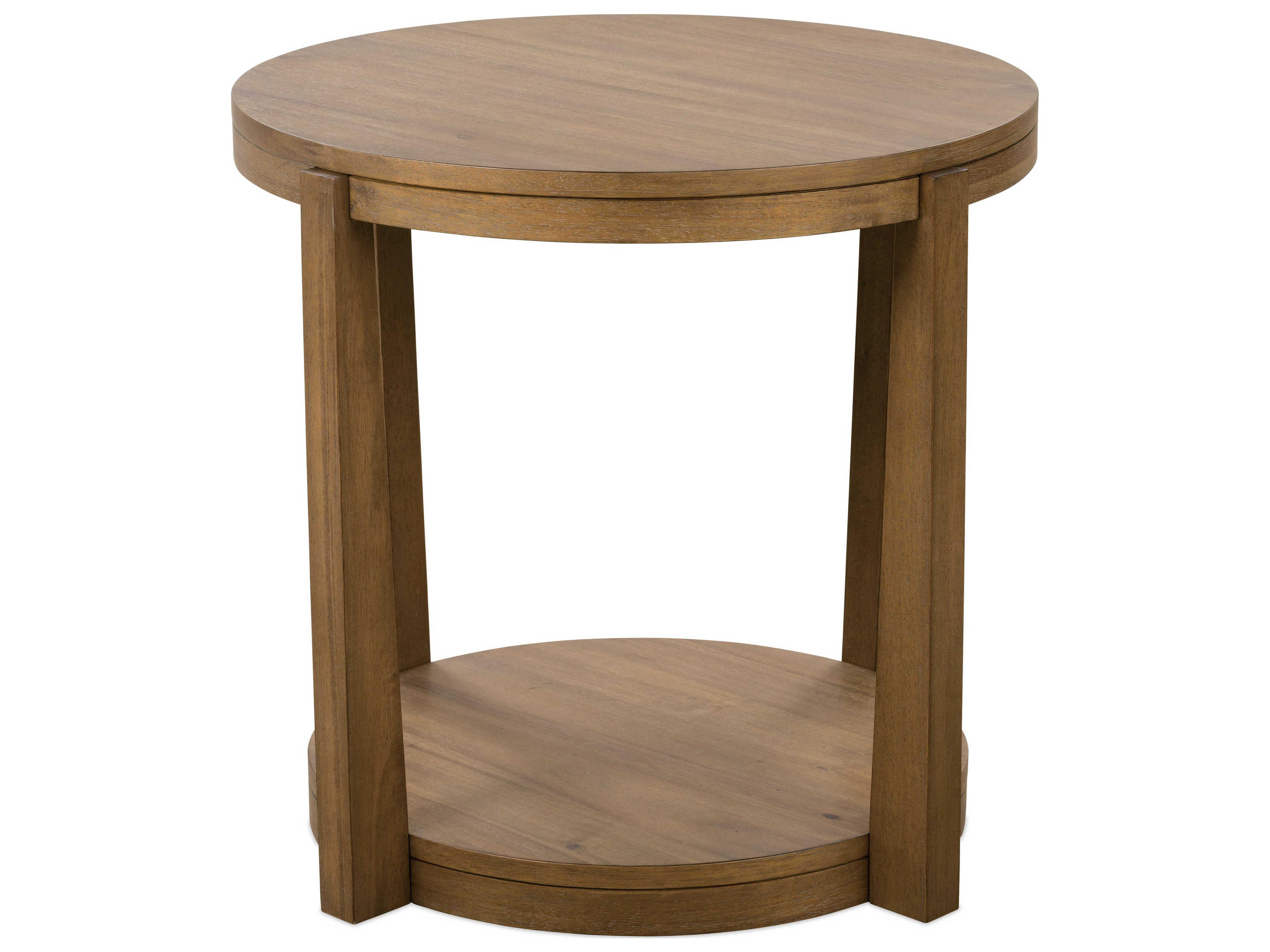 Rowe Koda Round Wood Saddle End Table
