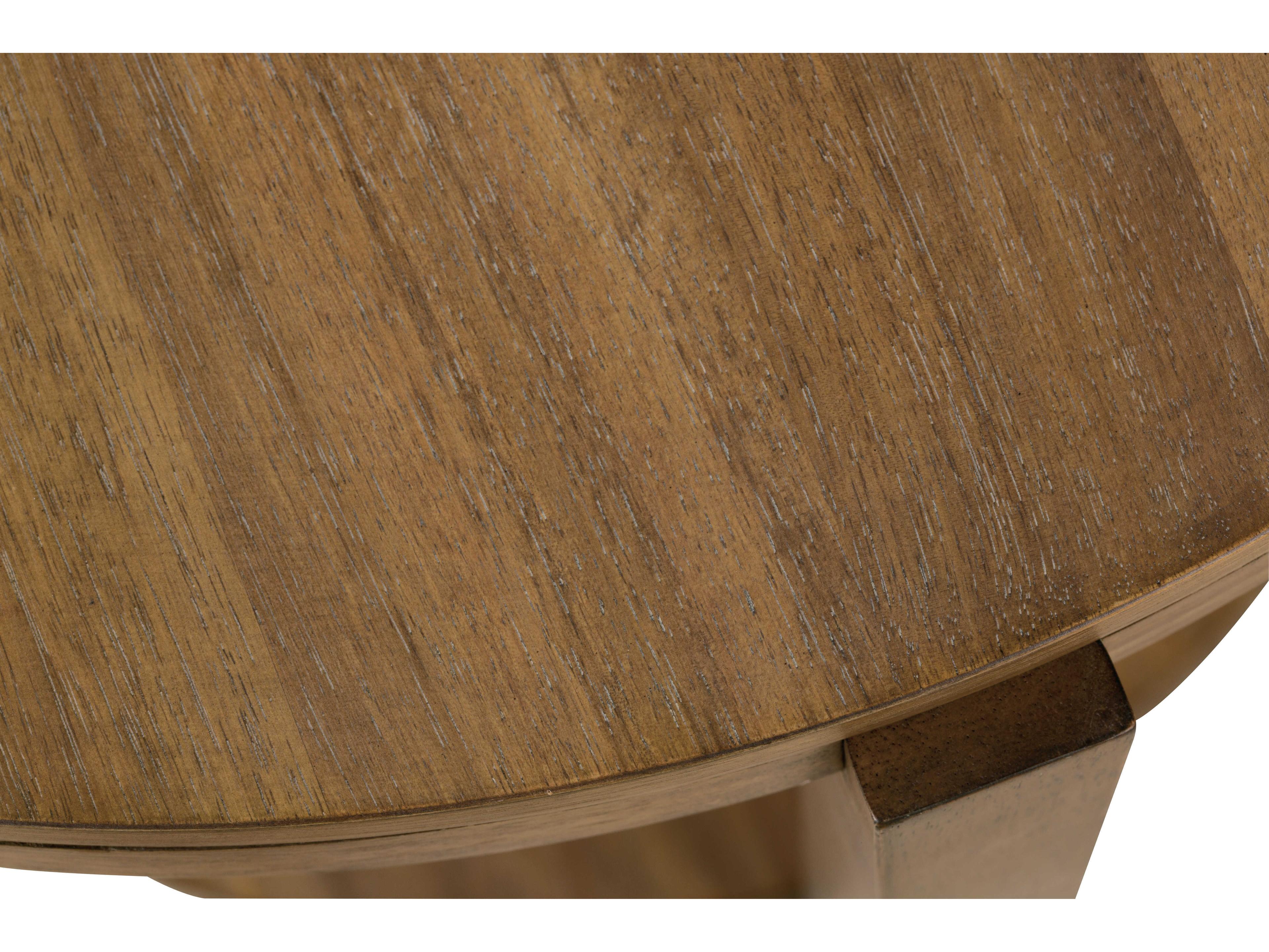 Rowe Koda Round Wood Saddle End Table
