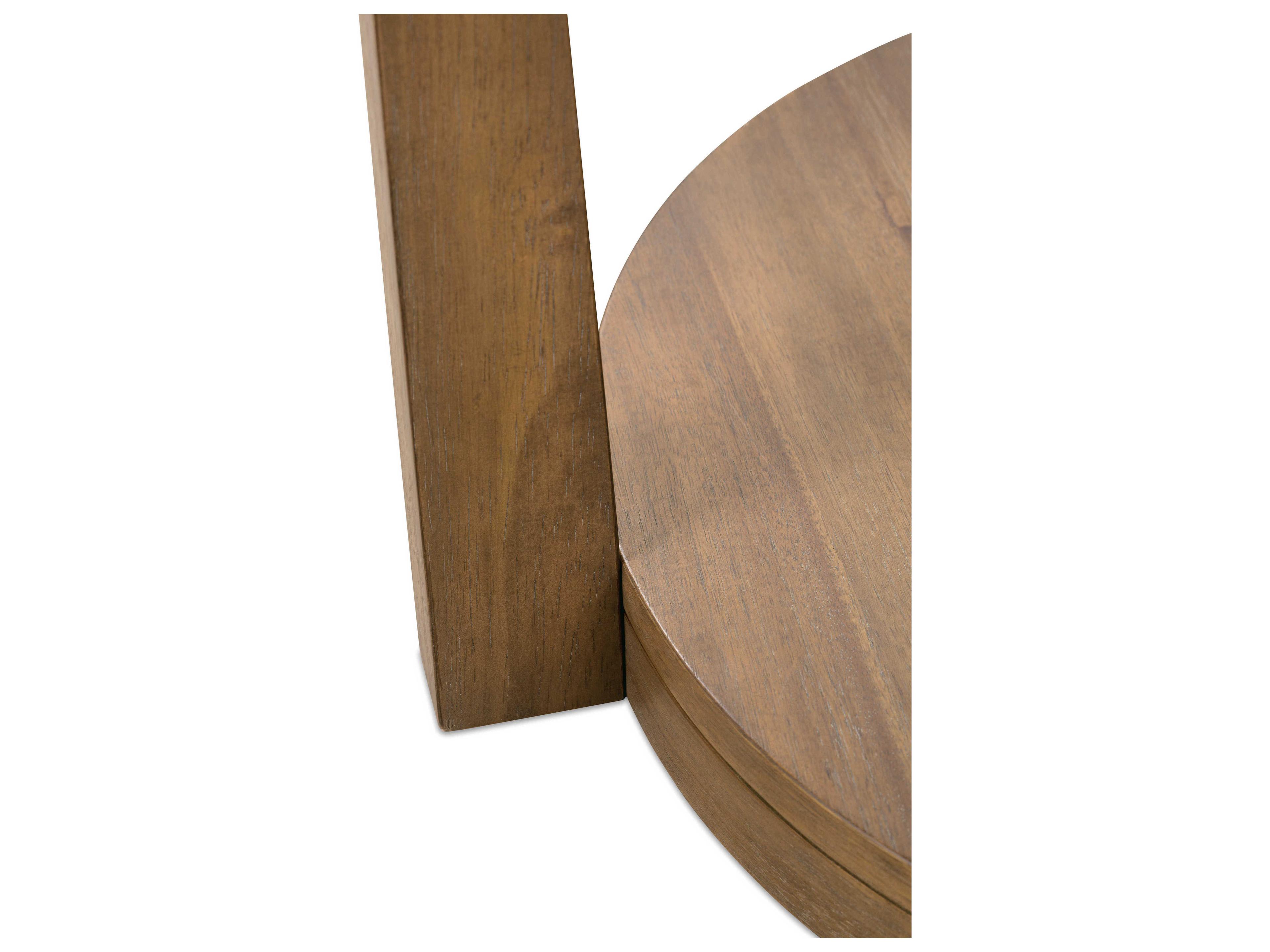 Rowe Koda Round Wood Saddle End Table