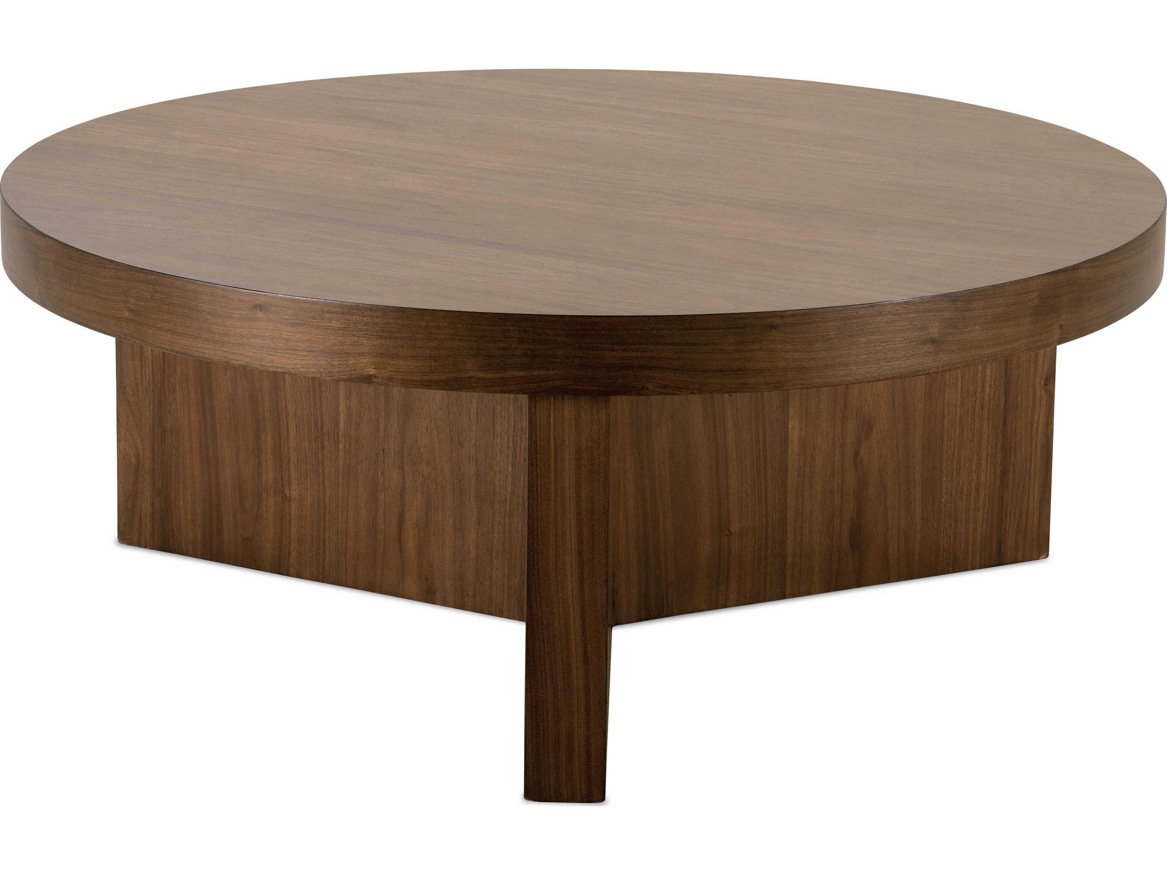 Rowe Capri Round Wood Auburn Cocktail Table