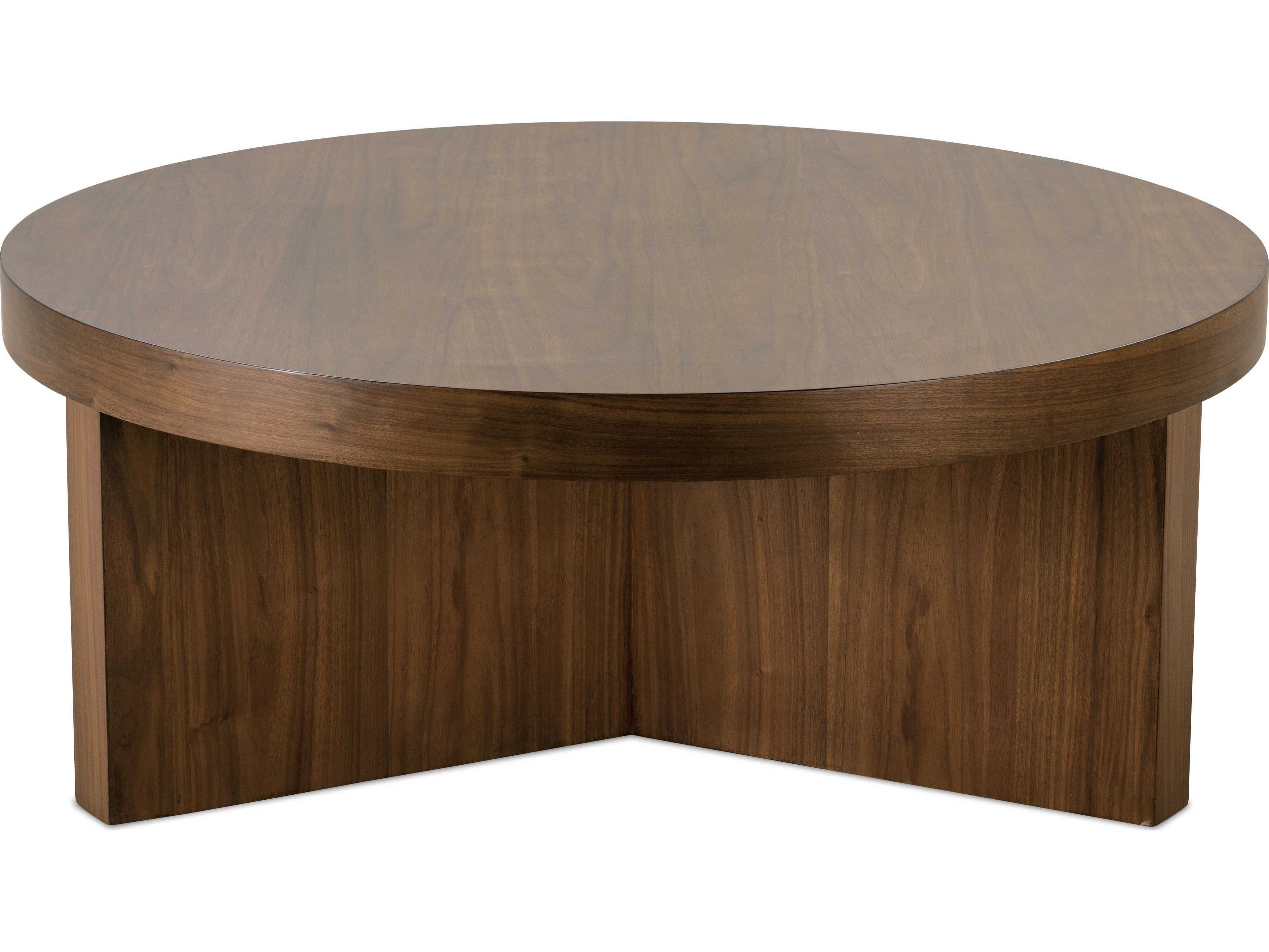 Rowe Capri Round Wood Auburn Cocktail Table
