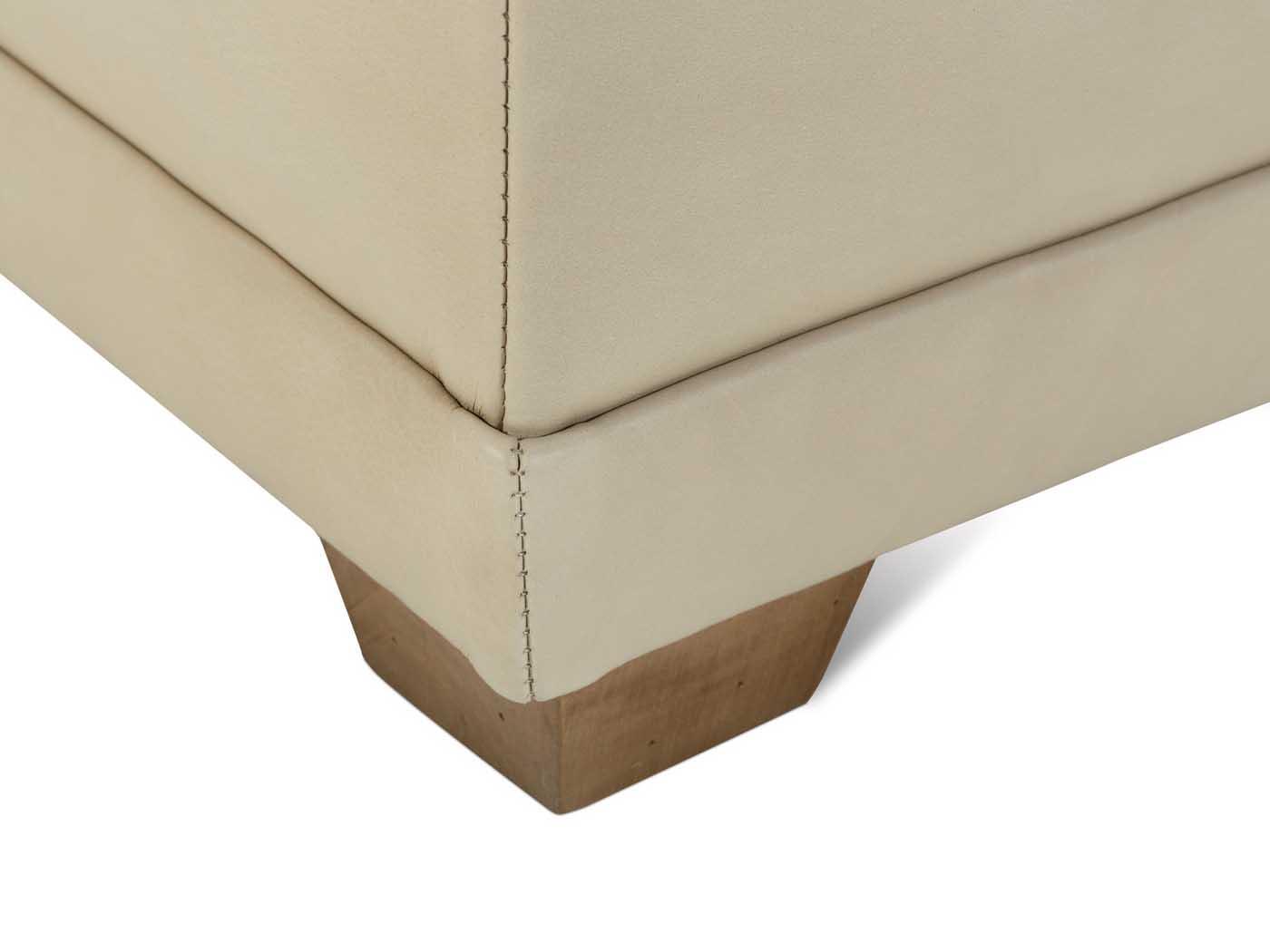 Rowe Sylvie Chocolate Beige Upholstered Ottoman