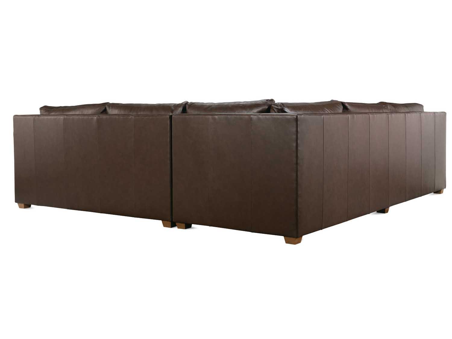 Rowe Sylvie Brown Leather Sectional Sofa
