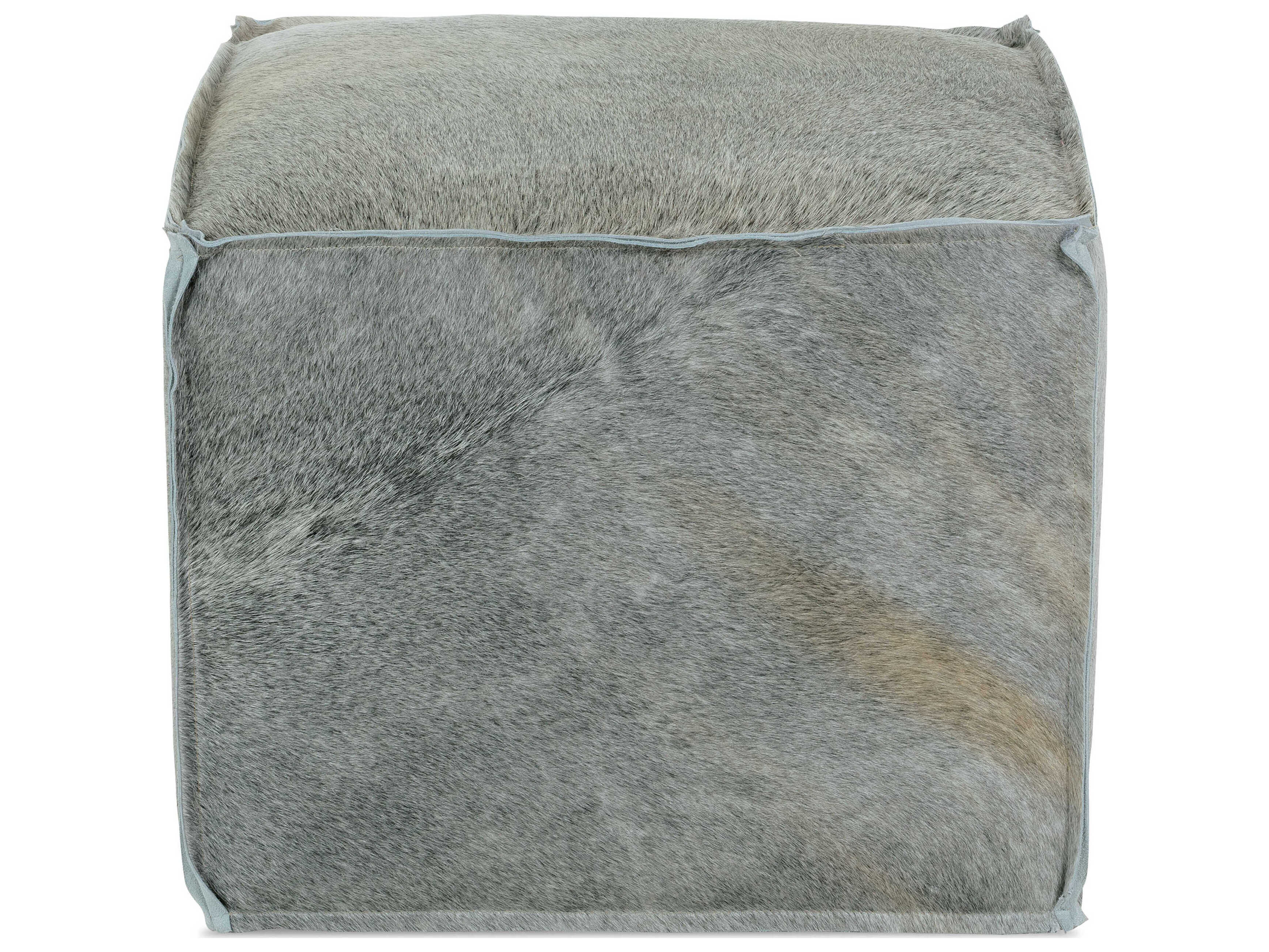 Rowe Zuri Gray Hair On Hide Ottoman