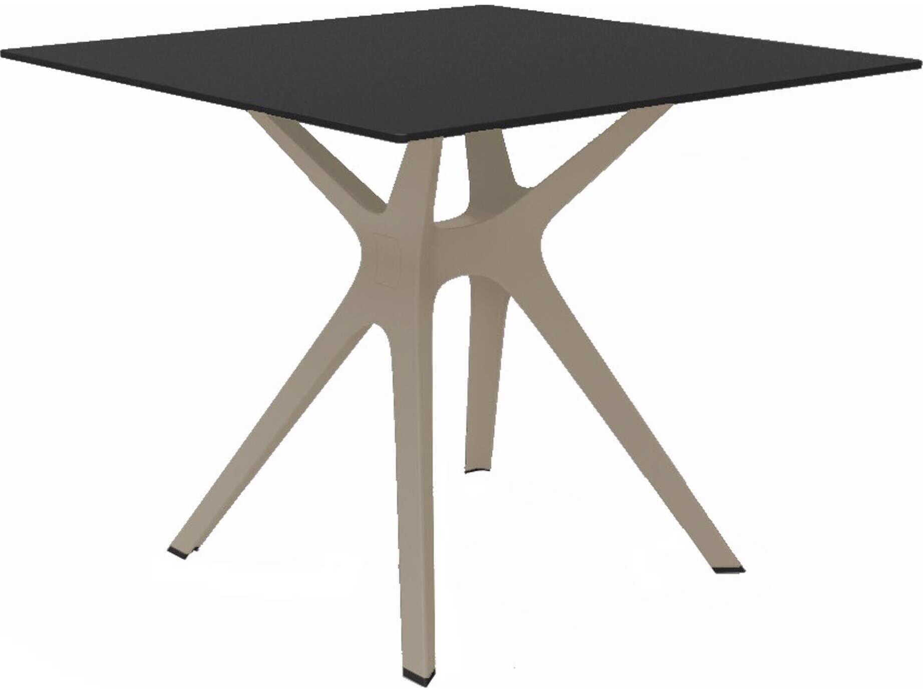 Resol Vela S Square Dining Table Sand Base Black Dining Table Top