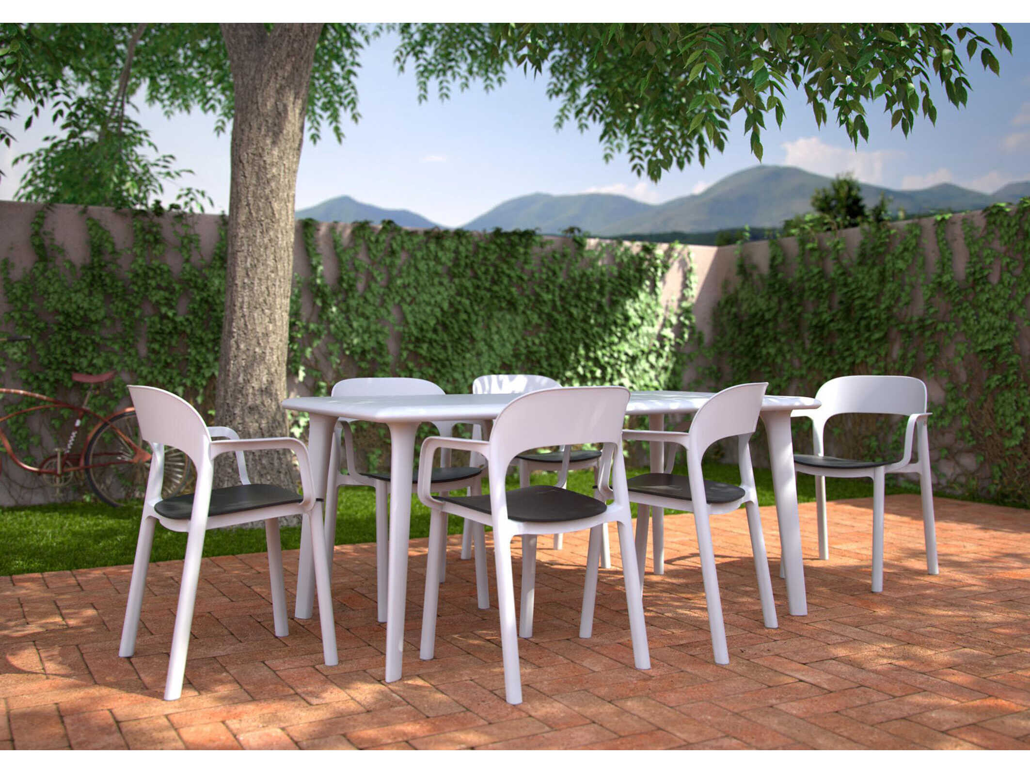 Resol Ona Dining Armchair White Dark Grey Price Includes 4