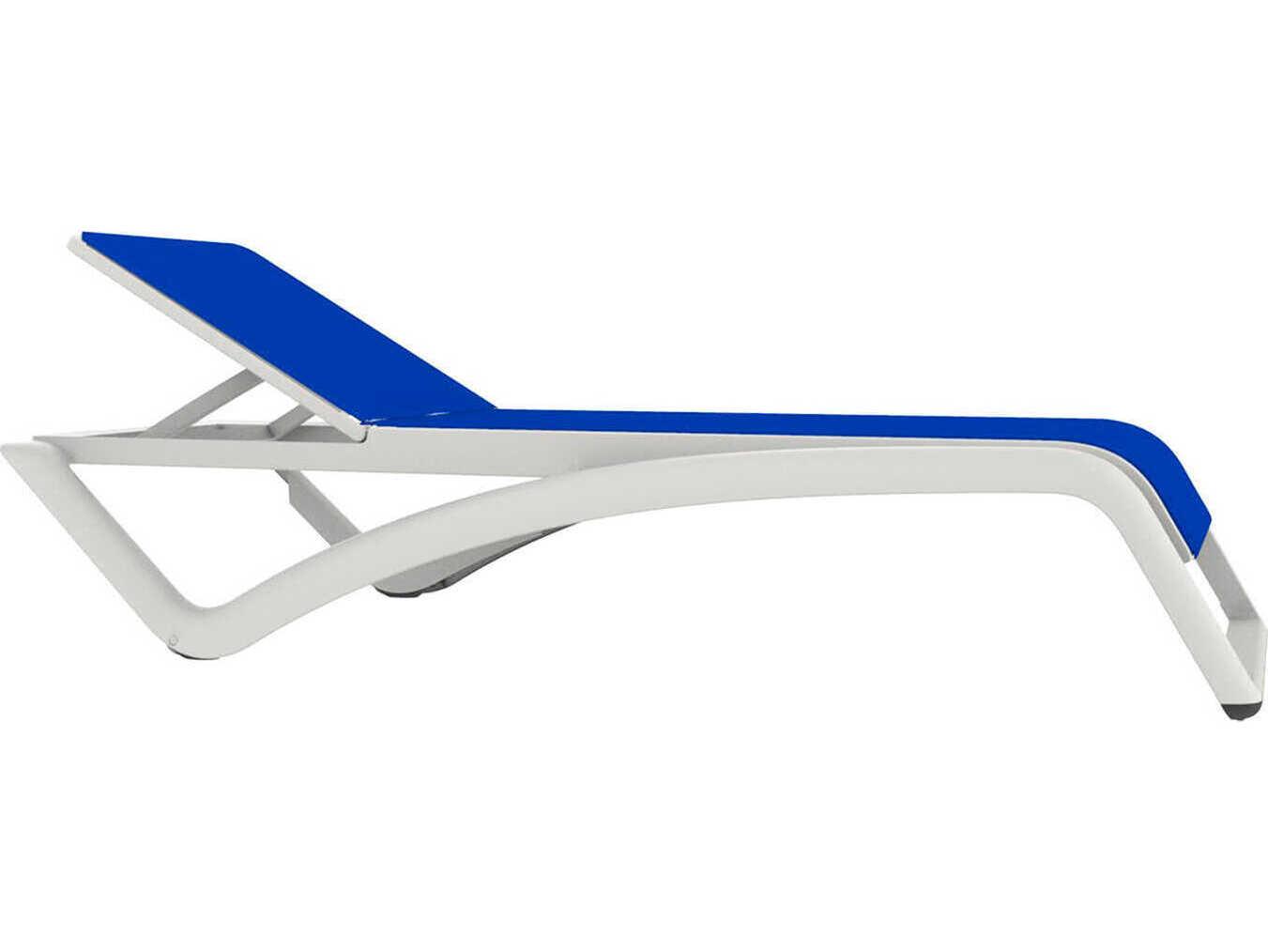 Resol Sky Club Sunlounger White Structure Blue Textilene Price Includes 2