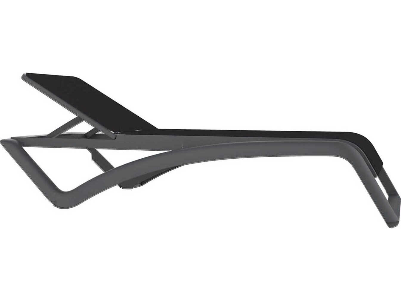 Resol Sky Club Sunlounger Dark Grey Structure Grey-Black Textilene Price Includes 2