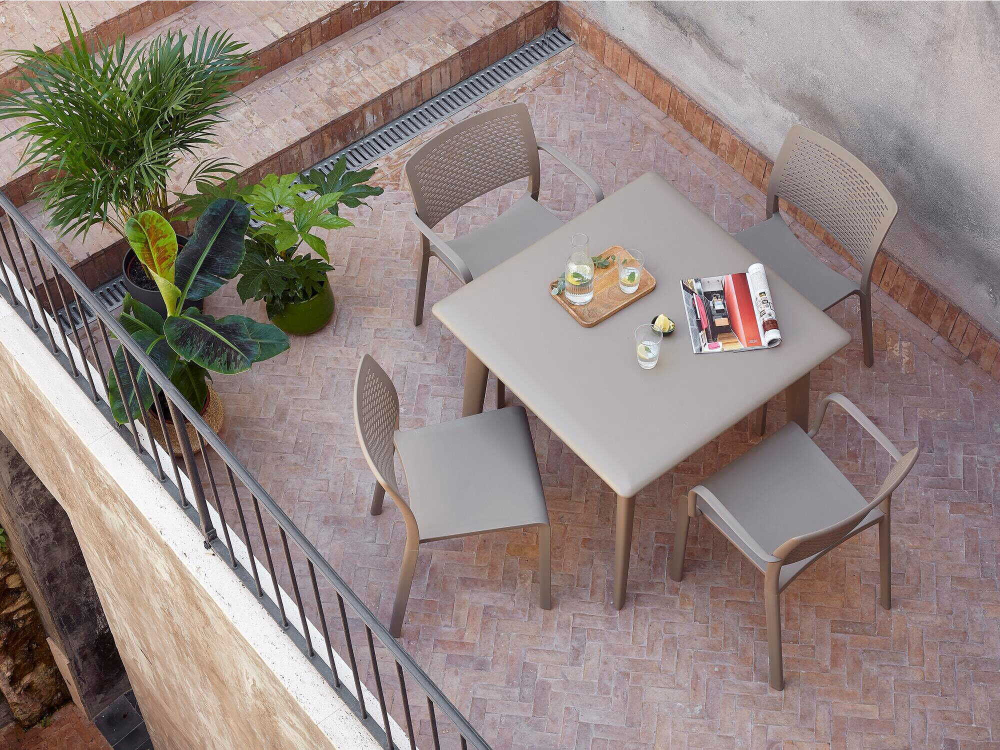 Resol New Dessa Square Dining Table Dark Grey