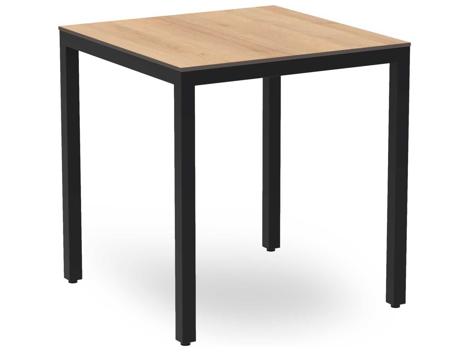 Resol Barcino Compact Square Dining Table 70X70 Black Base Natural Oak Dining Table Top