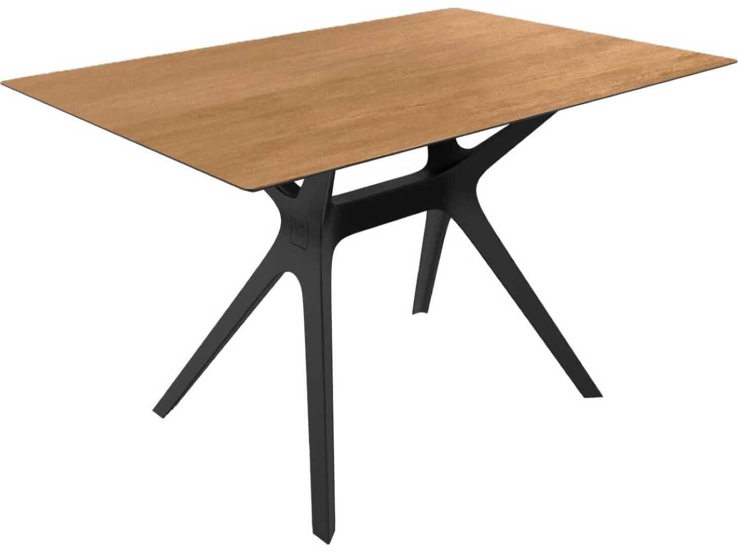 Resol Vela M Rectangular Dining Table Black Base Natural Oak Dining Table Top