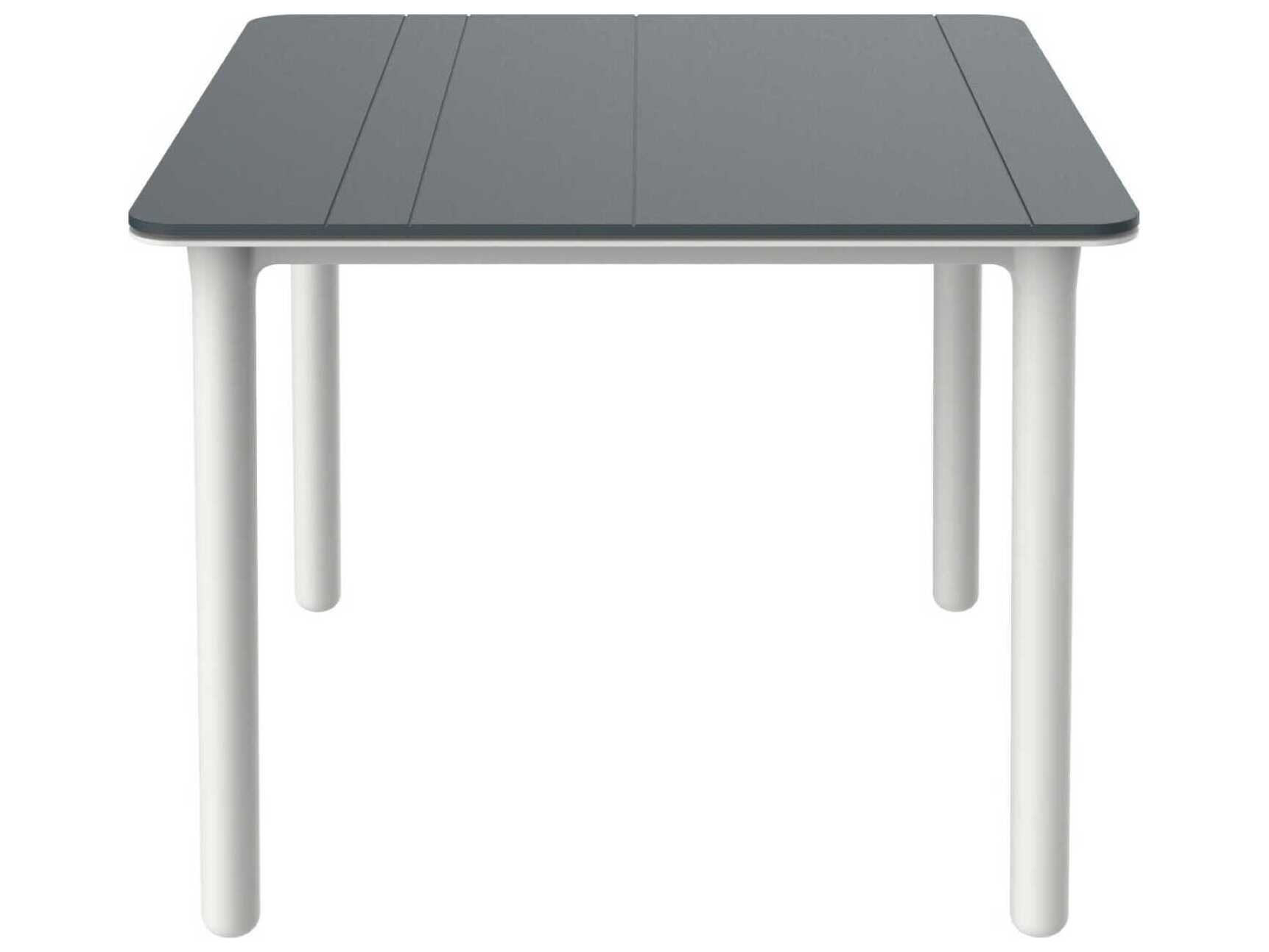 Resol Noa Square Dining Table White Base Dark Grey Dining Table Top
