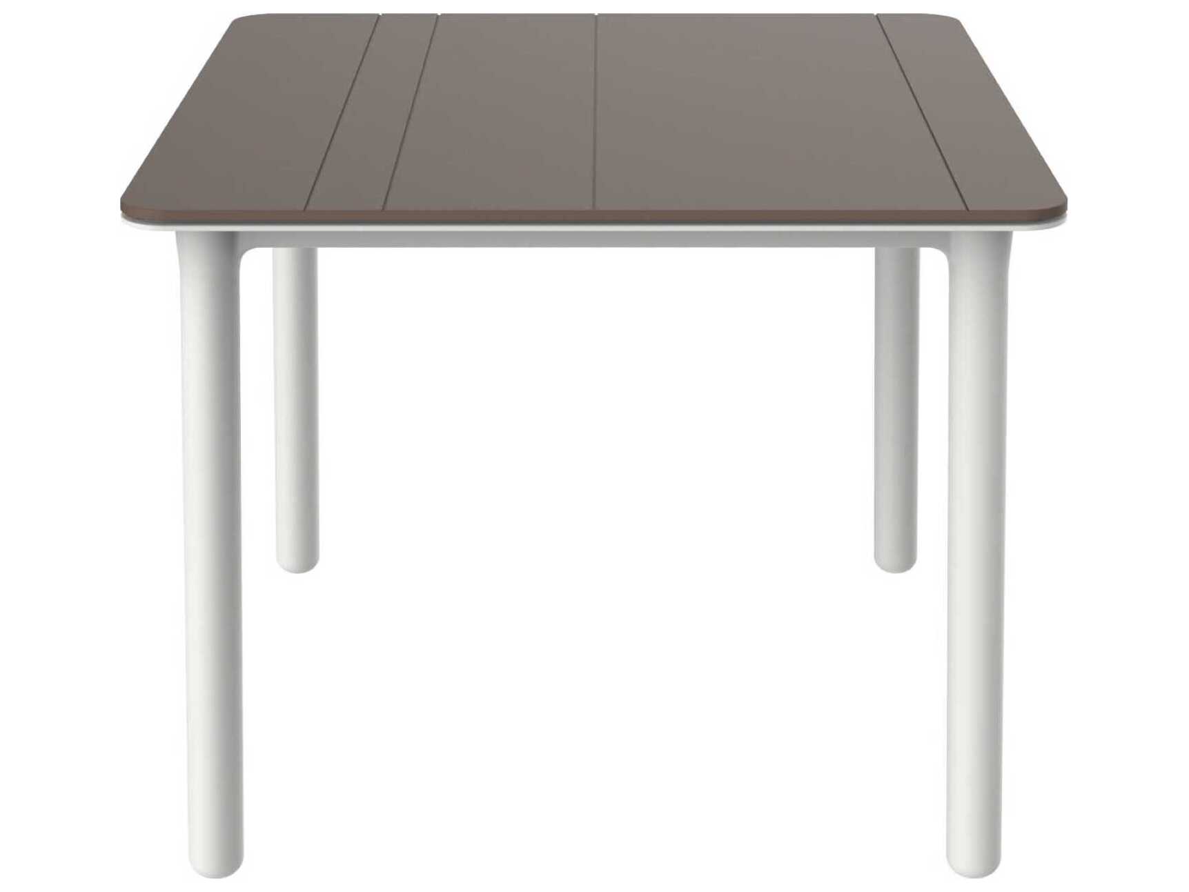 Resol Noa Square Dining Table White Base Chocolate Dining Table Top