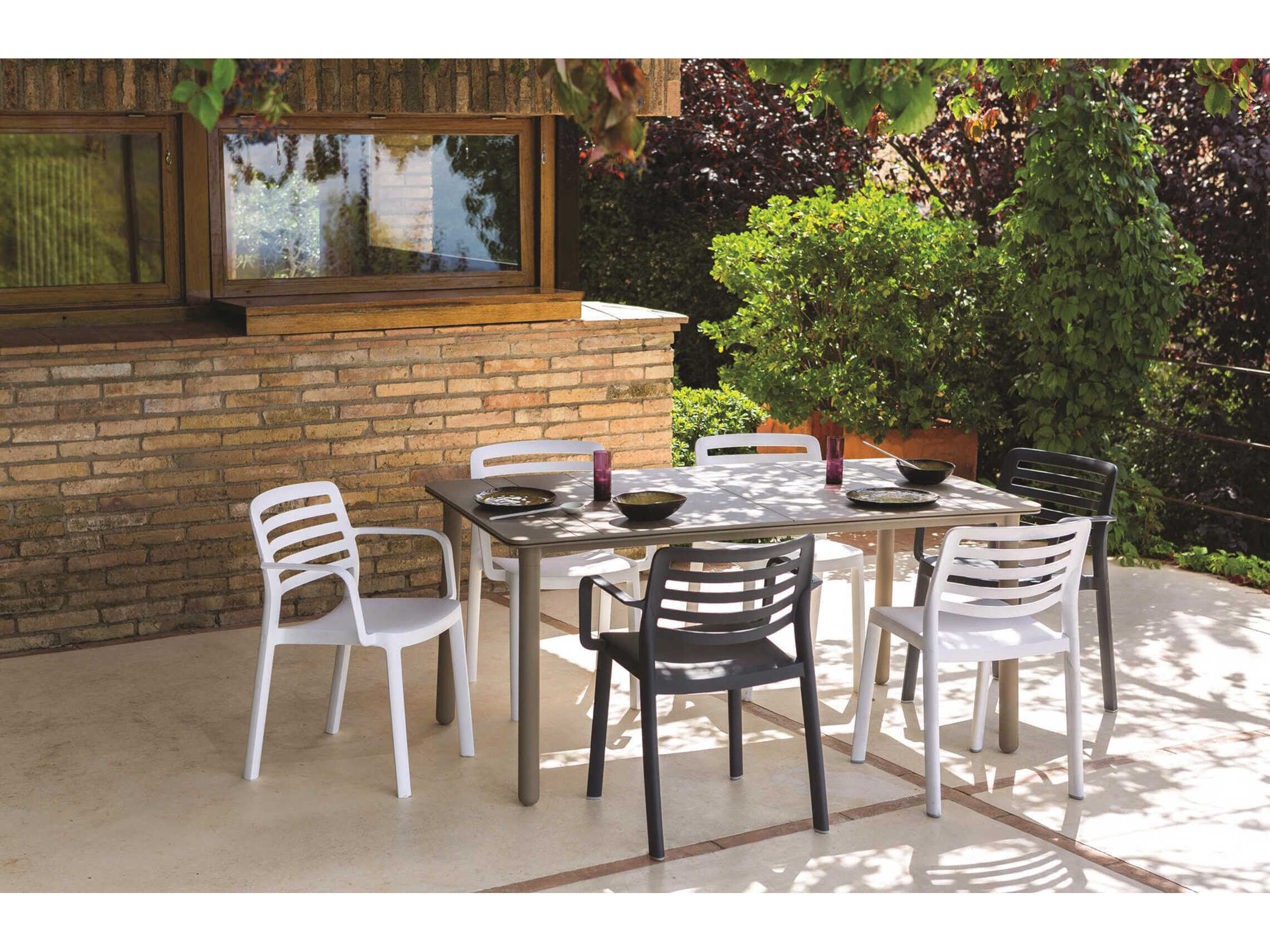 Resol Noa Rectangular Dining Table White Base Chocolate Dining Table Top