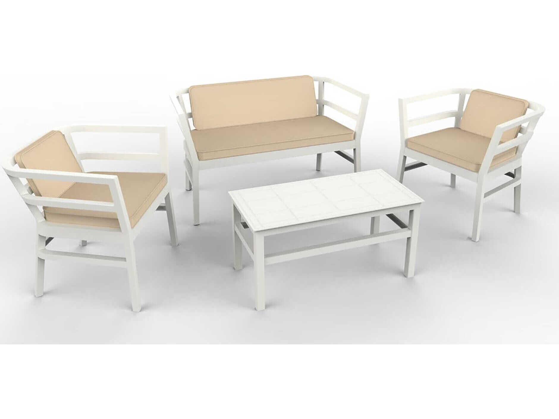 Resol Click-Clack 4 Piece Conversation Set White