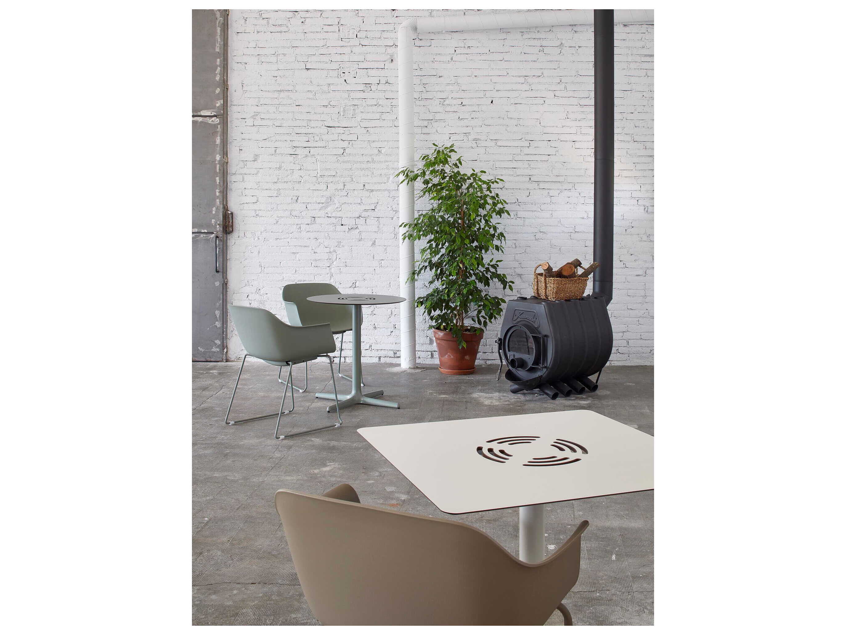 Resol Toledo Aire Square Dining Table Ivory