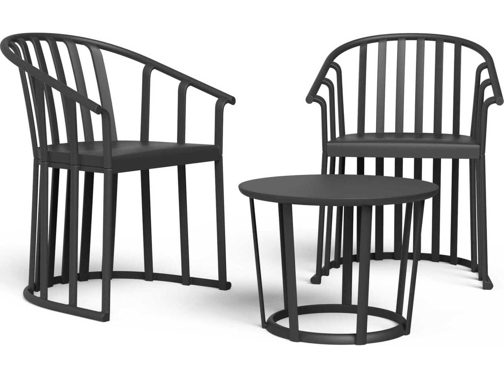 Resol Raff 3 Piece Conversation Set Black